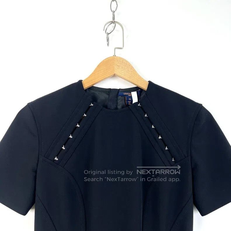 Louis Vuitton Louis Vuitton Black lace-up detail zipper A-line short sle Size XXS / US 00 / IT 34 - 3 Thumbnail