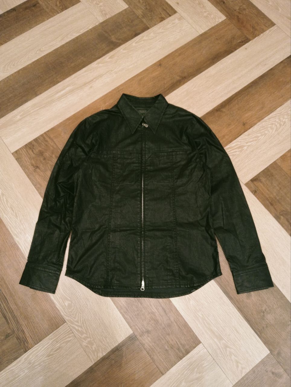 Nicole Club NICOLE CLUB JAPAN WAXED ZIPPER SHIRT - SIZE 48 Size US M / EU 48-50 / 2 - 2 Thumbnail