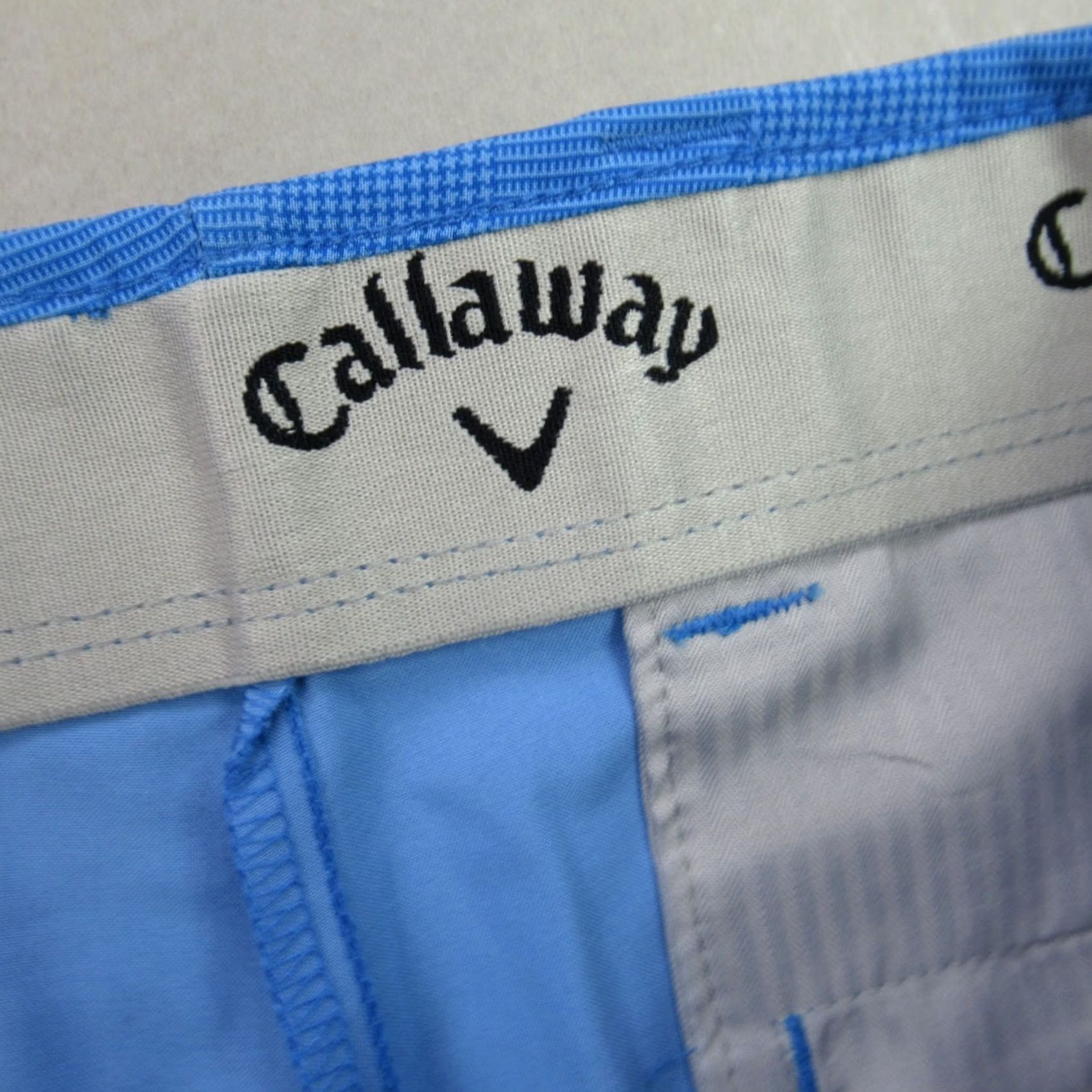 Callaway Callaway Shorts Mens 34 Pockets Button Lightweight Outdoors Chino Plaid Blue Size US 34 / EU 50 - 3 Thumbnail