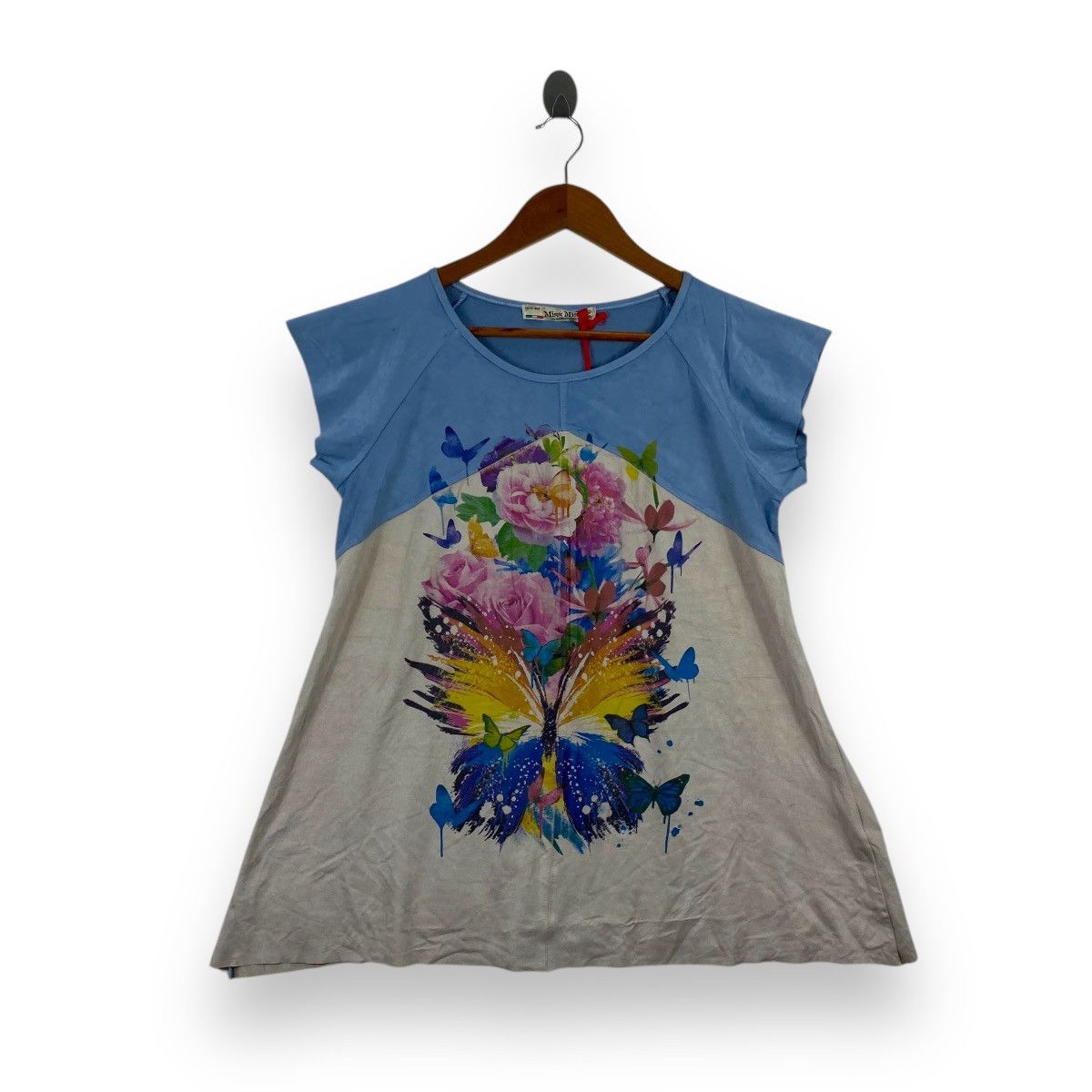 Vintage Vintage MISS MISS Floral & Butterfly Stretchy Print Women Size L / US 10 / IT 46 - 1 Thumbnail