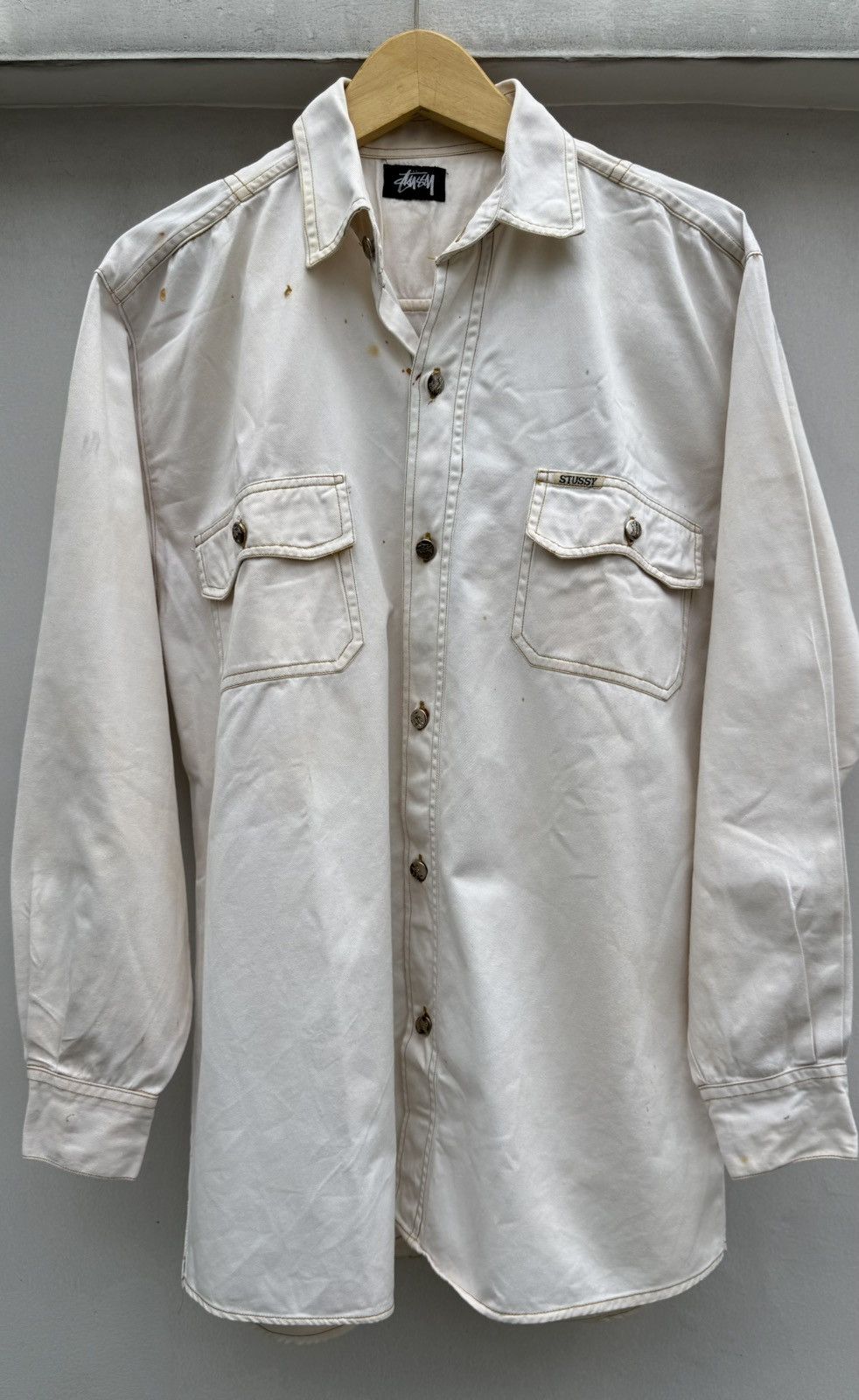 Stussy Vintage 80s Stussy Workwear Shirt Size US L / EU 52-54 / 3 - 1 Thumbnail