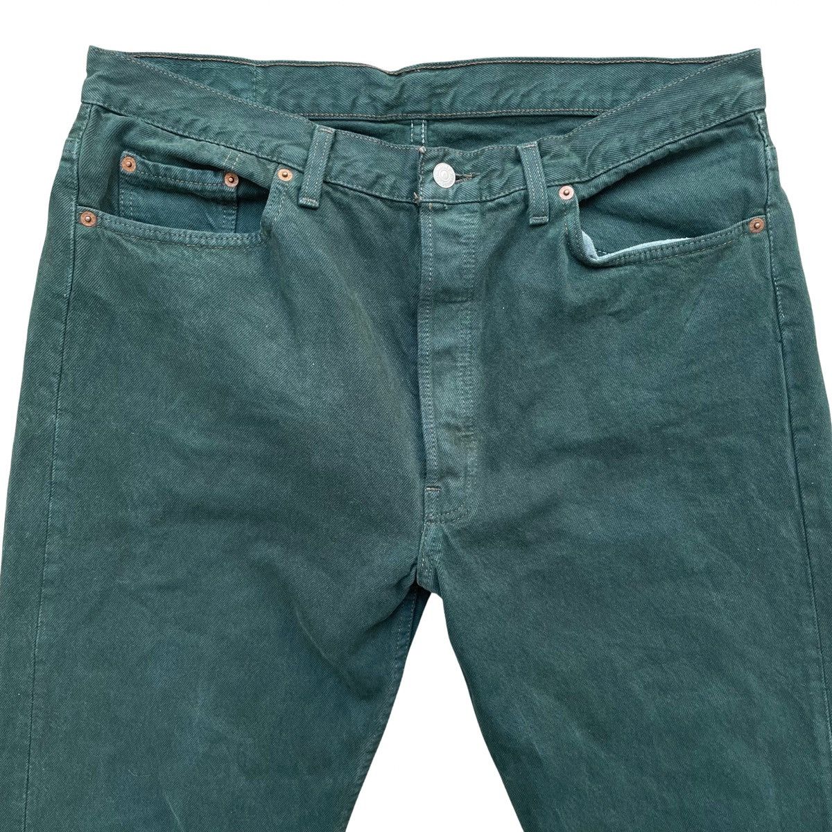 Levi's Vintage 90s Levi's 501 Jeans Dyed Green Size 38 Size US 38 / EU 54 - 2 Thumbnail