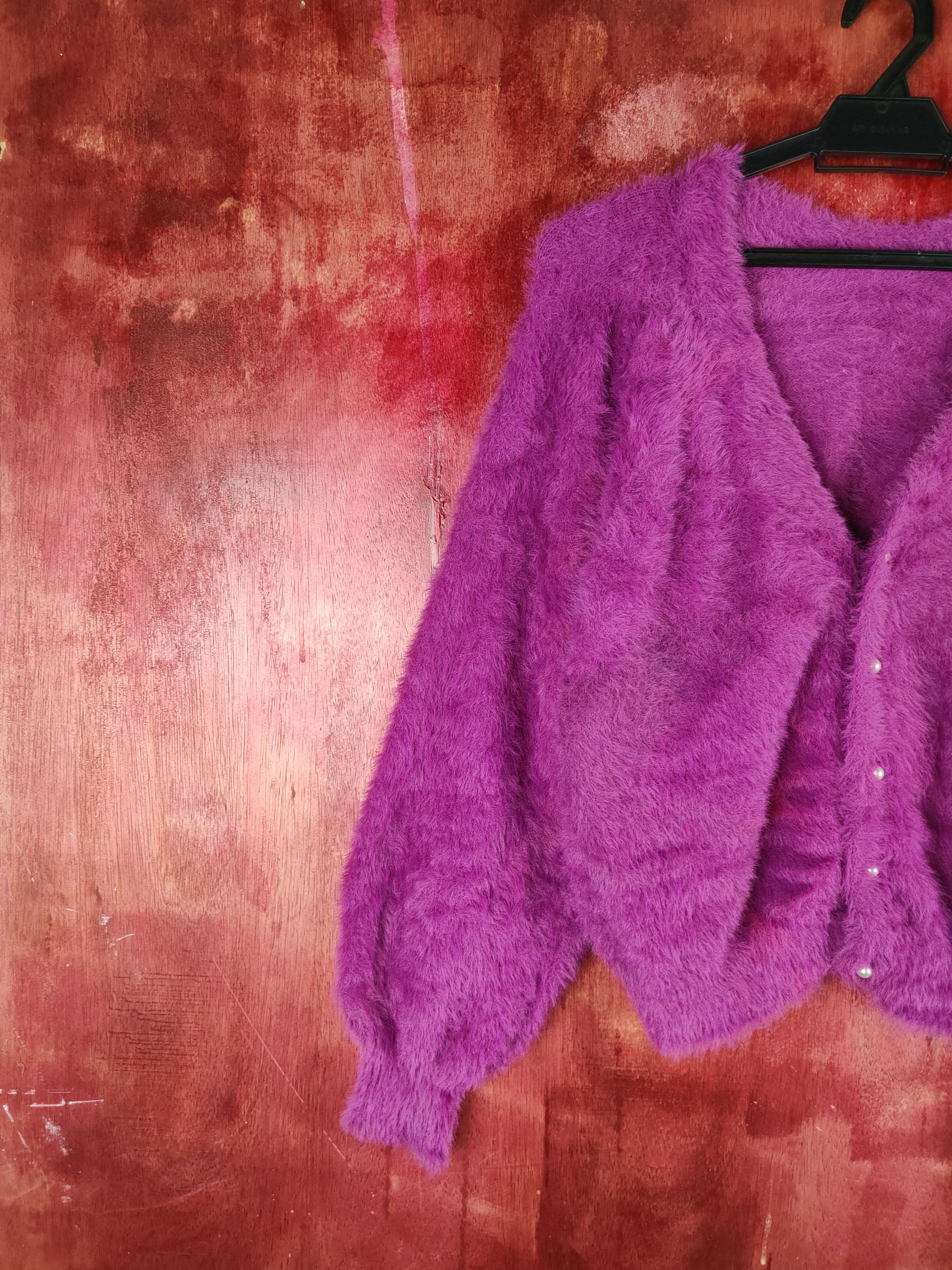 Aran Isles Knitwear Choco Raffine Robe Ivory Fur Mohair Knitwear #S1948 Size S / US 4 / IT 40 - 3 Thumbnail