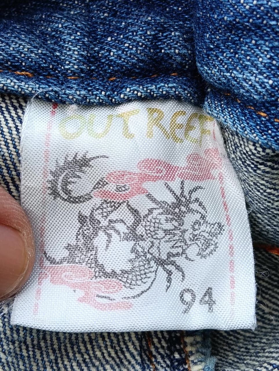 Karakuri Tamashii Japanese Brand Dragon & Great Wave Embroidered Denim Jeans. Size US 36 / EU 52 - 9 Thumbnail