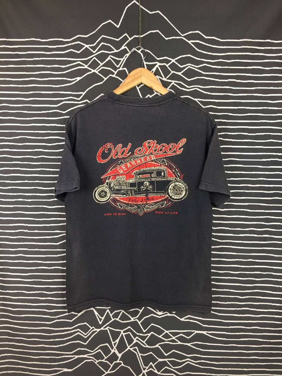Route 66 × Vintage Vtg Route 66 Old Skool Gearhead Live To Ride Tee Size US M / EU 48-50 / 2 - 1 Thumbnail