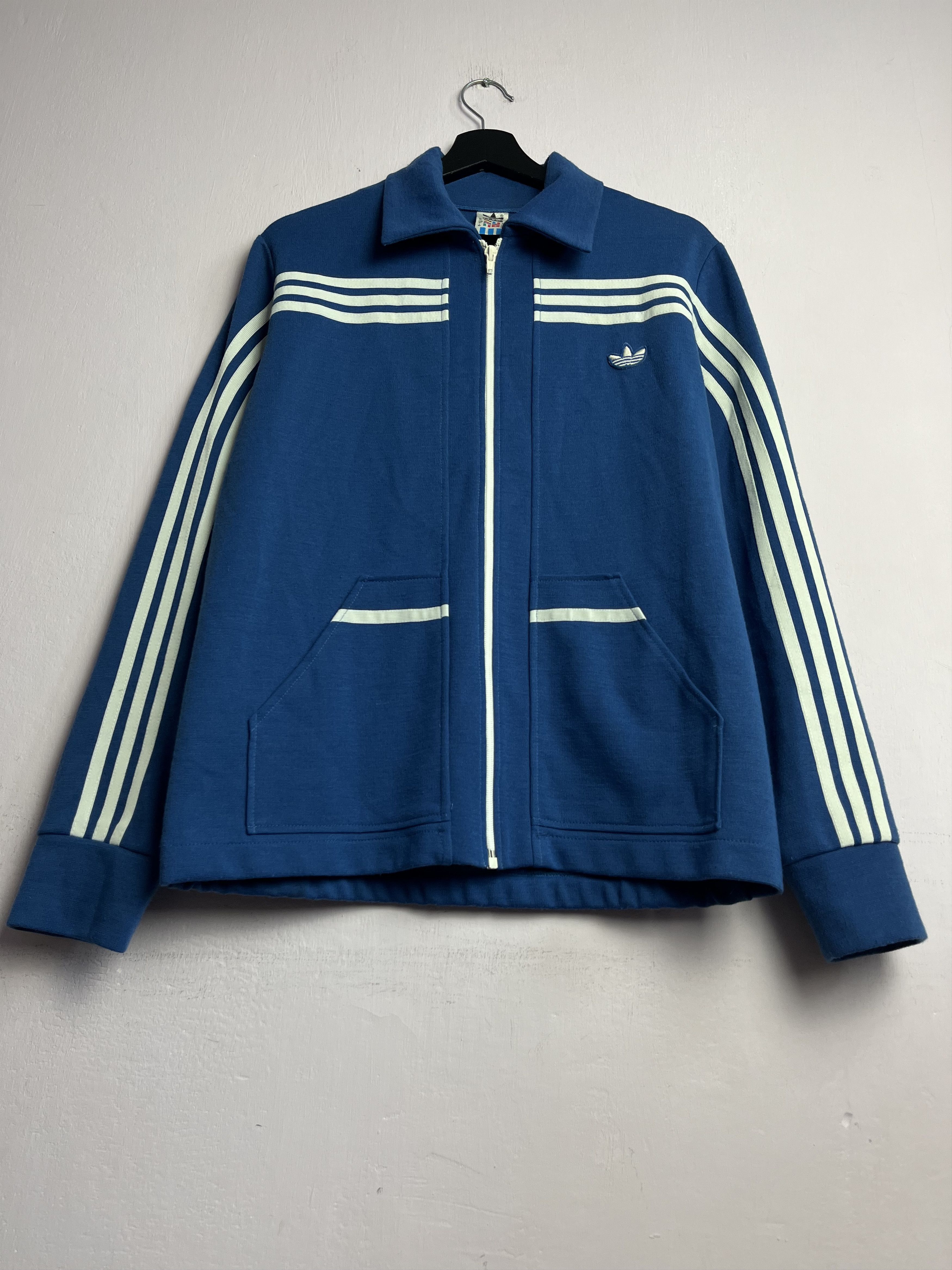 Adidas Vintage 1970-1980 Adidas Track Jacket Size M Blue Size US M / EU 48-50 / 2 - 2 Thumbnail
