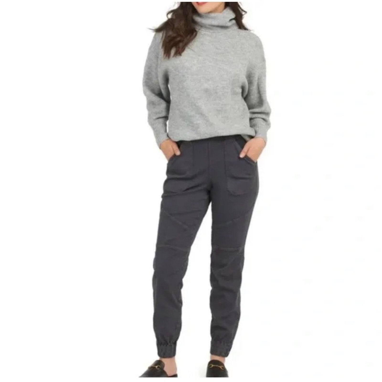 Spanx Stretch Twill Jogger Pants Washed Black casual neutral
