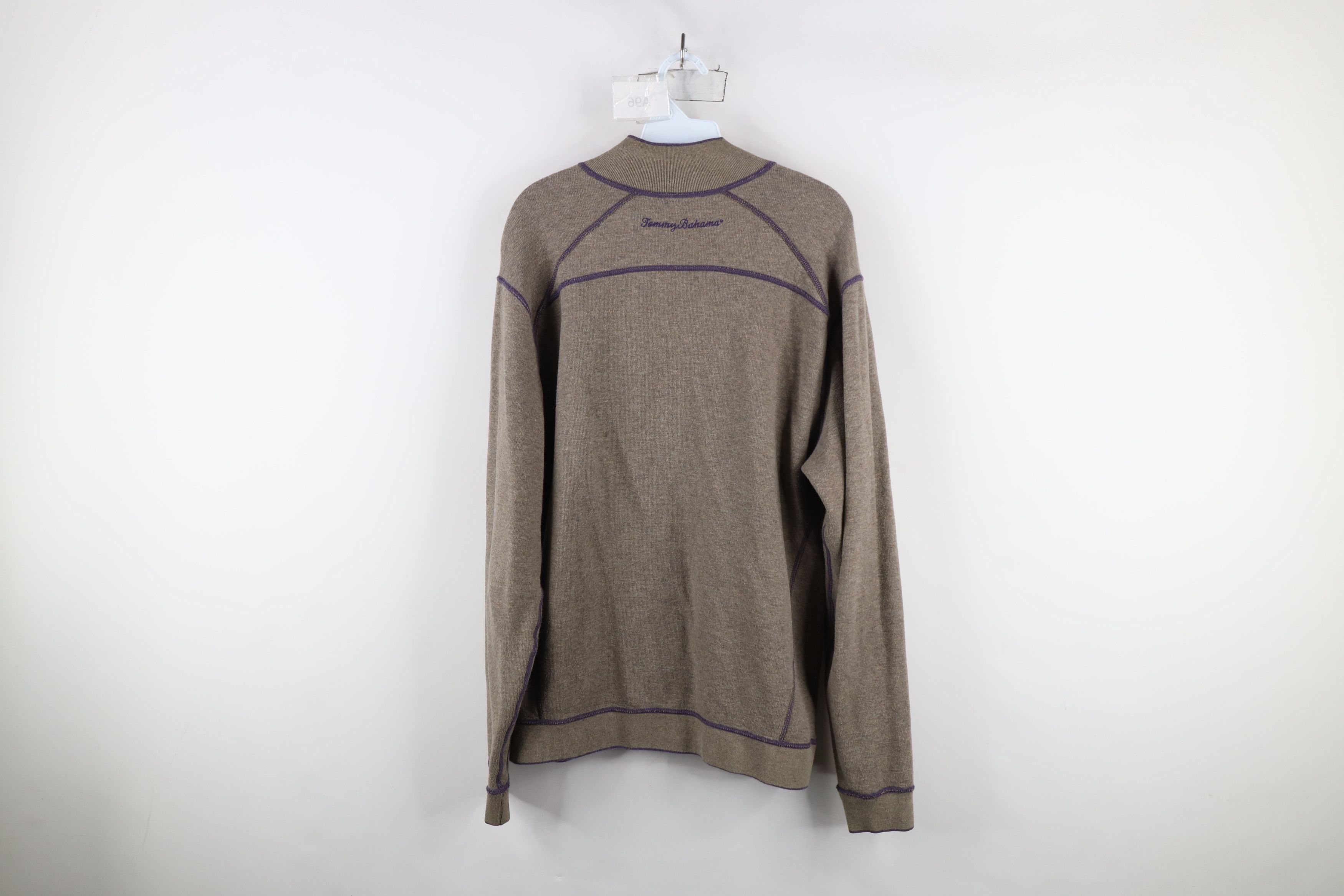 Tommy Bahama × Vintage Vintage Tommy Bahama Reversible Ribbed Knit Half Zip Sweater Size US L / EU 52-54 / 3 - 8 Thumbnail