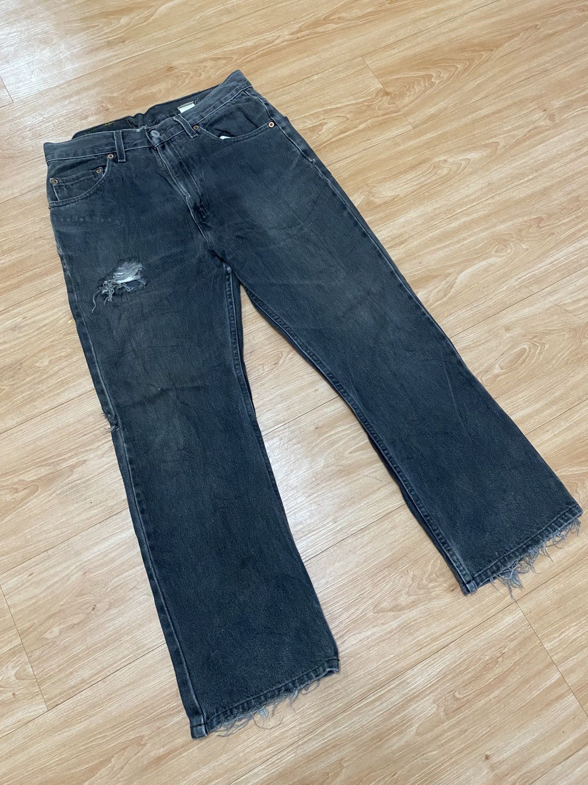 Levi's Vintage levis 517 black bootcut style distressed denim Size US 30 / EU 46 - 3 Thumbnail