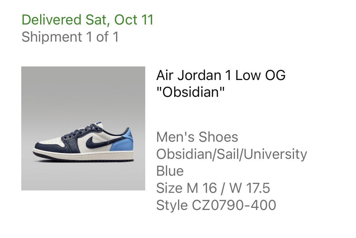 Nike Nike Air Jordan 1 Retro OG Low "Obsidian UNC" Size 16 Size US 15 / EU 48 - 9 Thumbnail
