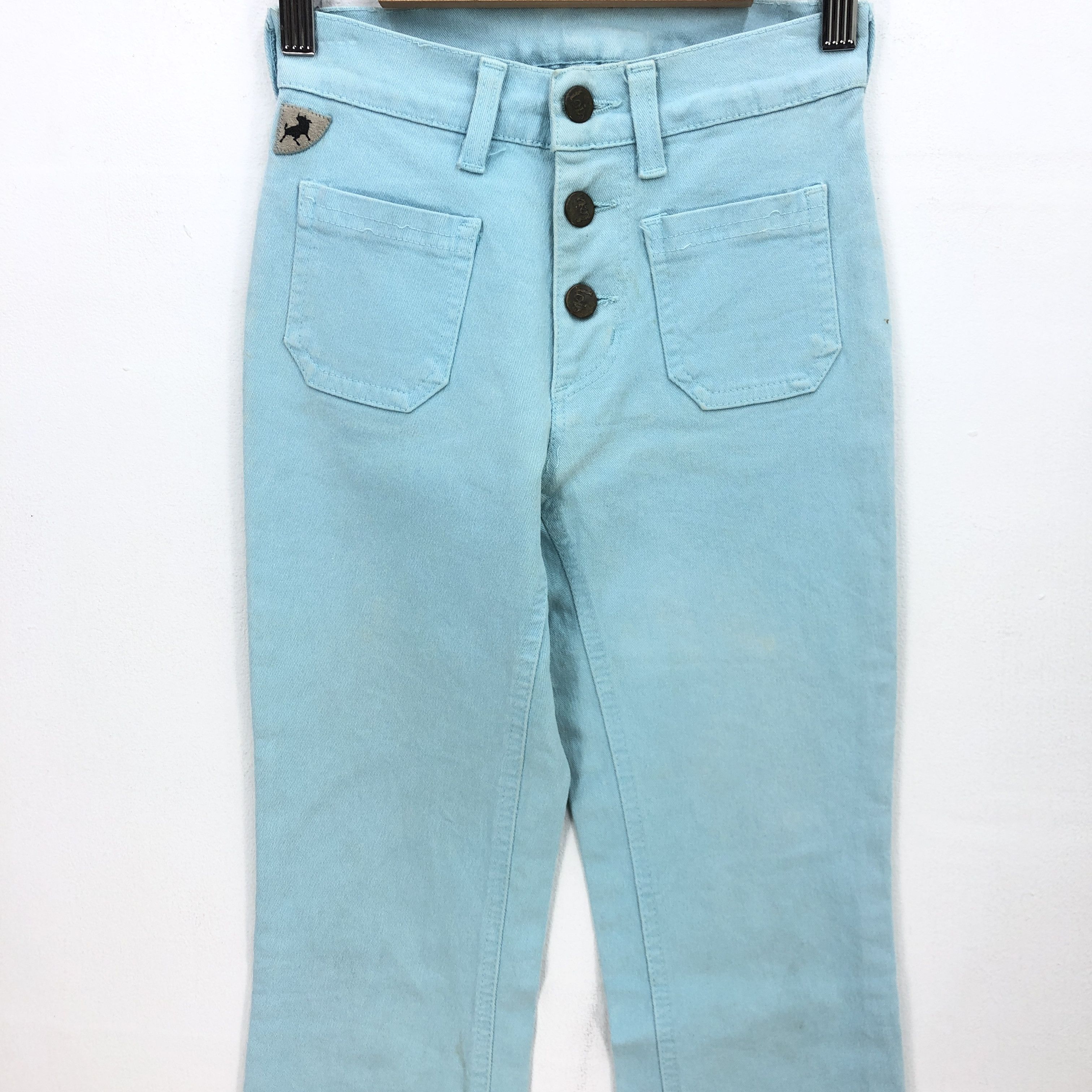 If Six Was Nine Vintage Japanese Jeans Boot Cut Denim Super Flare Pants Size 22" - 3 Thumbnail