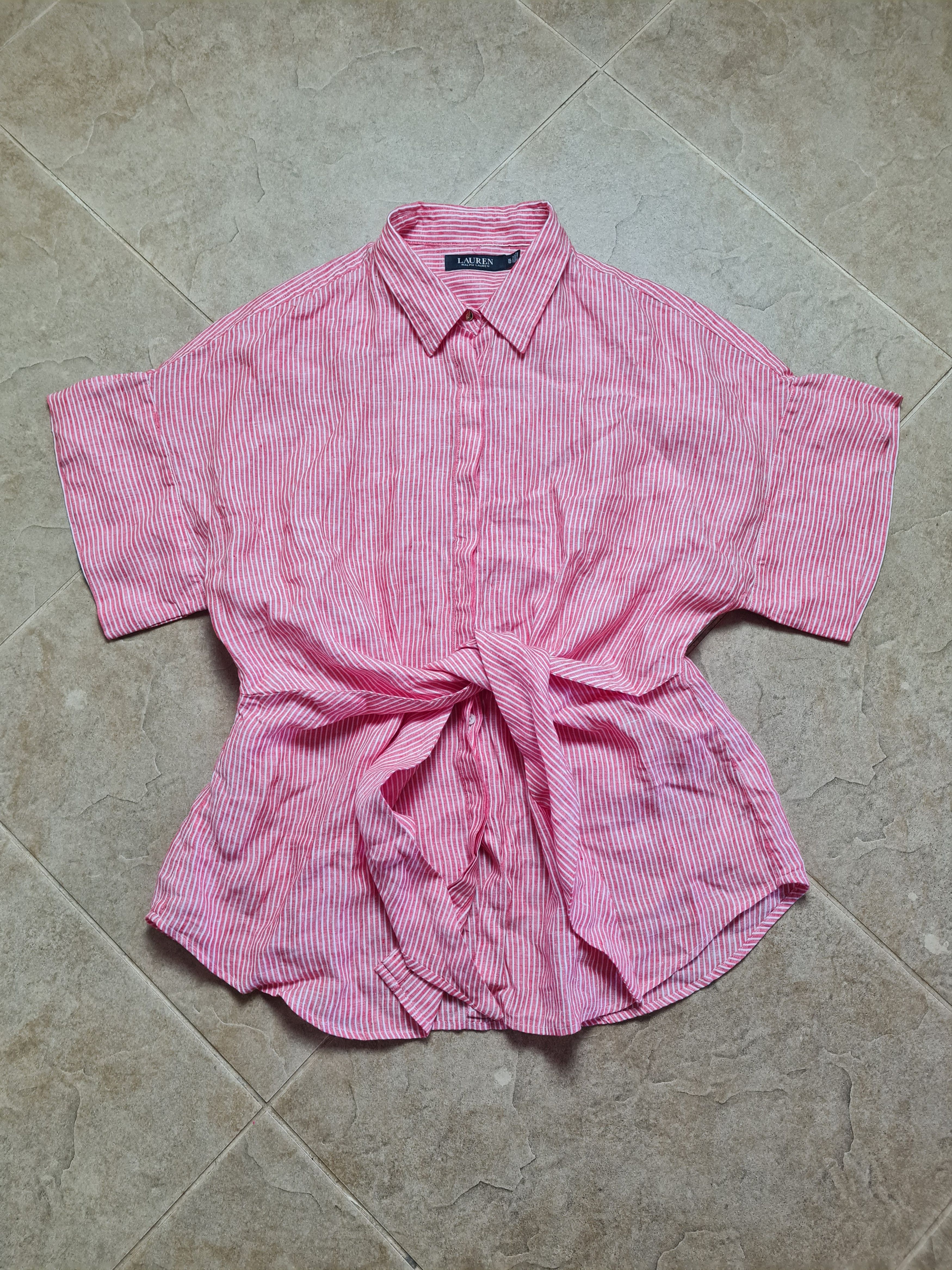 Ralph Lauren Lauren Ralph Lauren pink White Black Label Striped Linen Top Size XL / US 12-14 / IT 48-50 - 1 Thumbnail