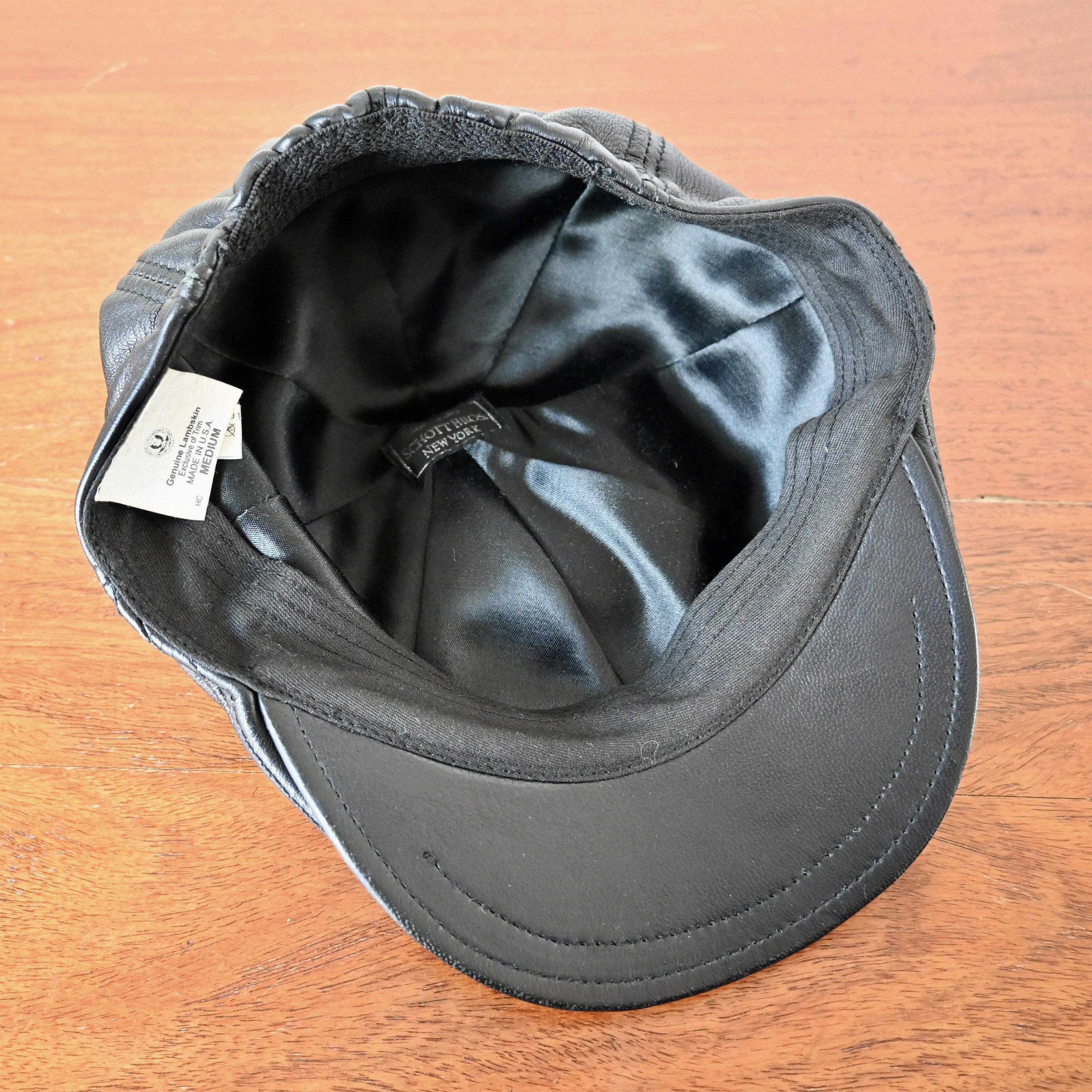 Schott Schott Bros genune lambskin leather hanting hat, made in USA Size ONE SIZE - 7 Thumbnail