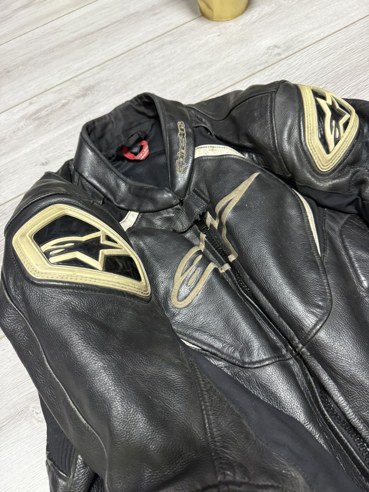 Alpinestars Alpinestars black leather racing jacket protection big logo Size US M / EU 48-50 / 2 - 10 Thumbnail