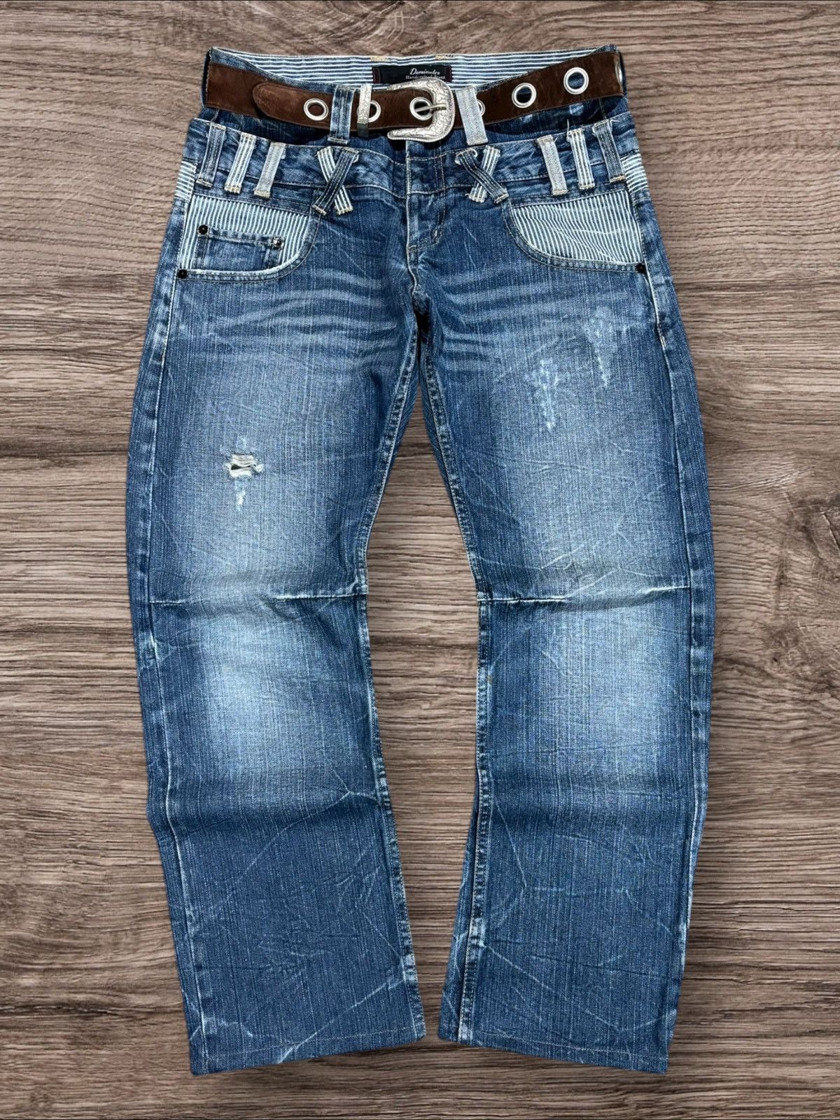 14th Addiction Y2k Japanese Dominate Double Waist Faded Grunge Punk Jeans Size US 32 / EU 48 - 3 Thumbnail