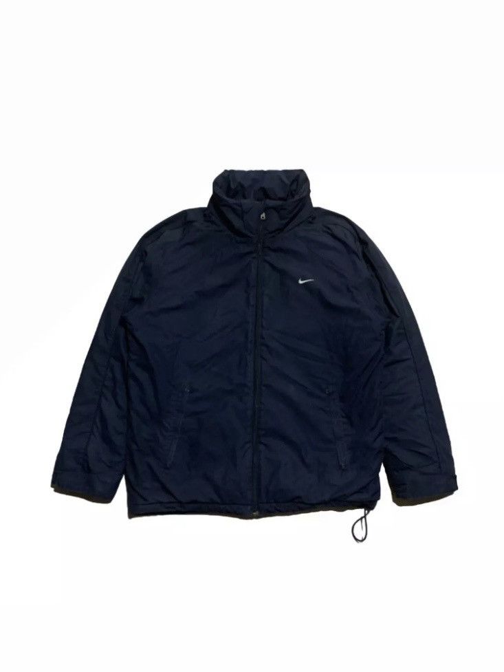 Nike × Vintage Vintage Nike Puffer Jacket Mini Swoosh Logo Y2K S M Blue Size US S / EU 44-46 / 1 - 1 Thumbnail