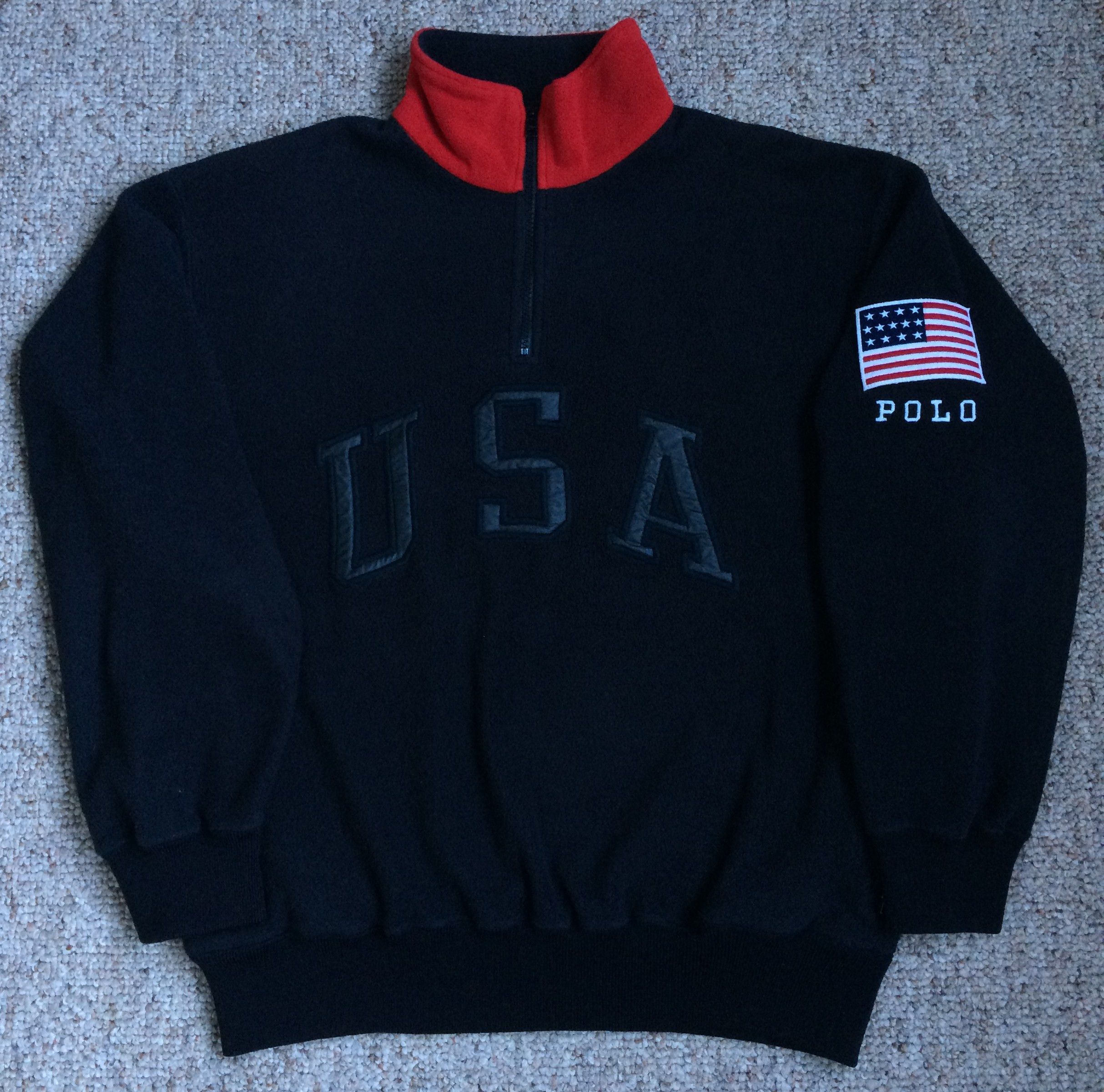 Polo Ralph Lauren Vintage 90s Polo Ralph Lauren USA Fleece Size US M / EU 48-50 / 2 - 1 Thumbnail
