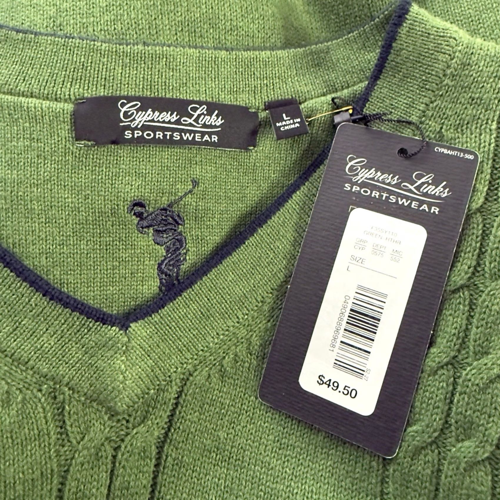 Vintage VINTAGE? NWT Cypress Links Green 100% Cotton Sweater Vest Mens Size L Size US L / EU 52-54 / 3 - 4 Thumbnail