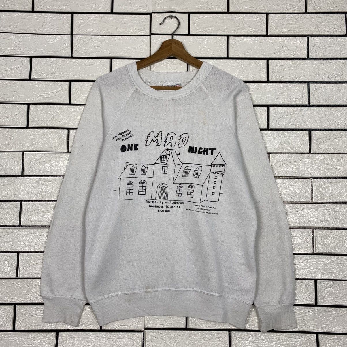 Japanese Brand 📌Vintage Sweatshirt Bassett Walker Big Logo Issey Miyake Size US L / EU 52-54 / 3 - 2 Thumbnail