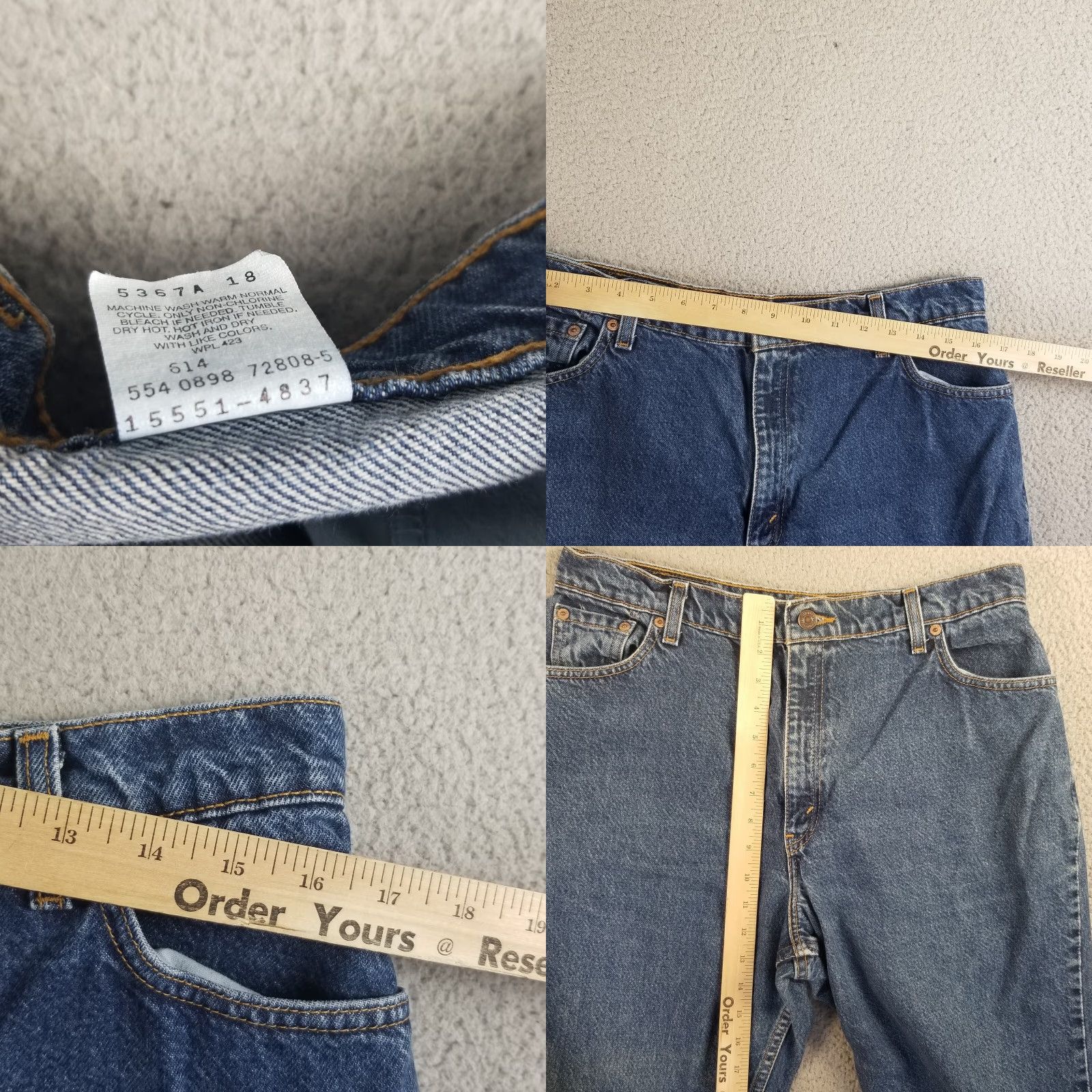 Levi's VINTAGE Levi's 550 Jeans Relaxed Fit Tapered Leg Women's 32X28 High Rise 90s Blue Denim Jeans Women/User-Defined Size 32x28 Size 24" / US 00 / IT 34 - 8 Thumbnail