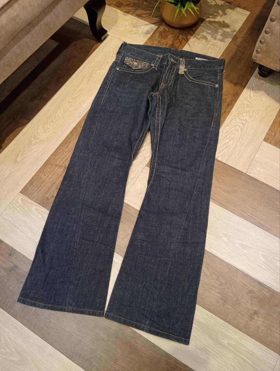 semanticdesign SEMANTIC DESIGN JAPAN INDIGO DENIM FLARED PANTS Size US 34 / EU 50 - 2 Thumbnail
