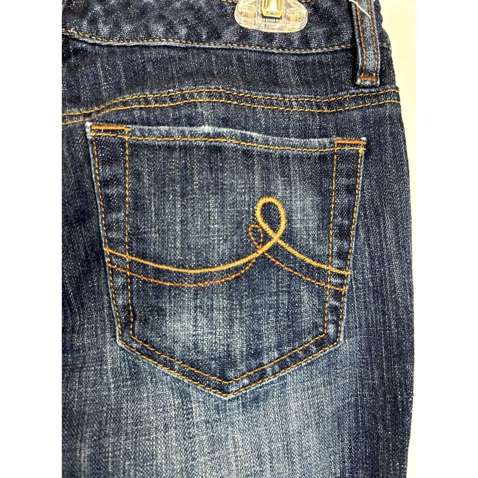 Loft LOFT Ann Taylor Jeans Womens 4 Original Boot Cut Mid Rise Blue Distressed Size 27" / US 4 / IT 40 - 4 Thumbnail