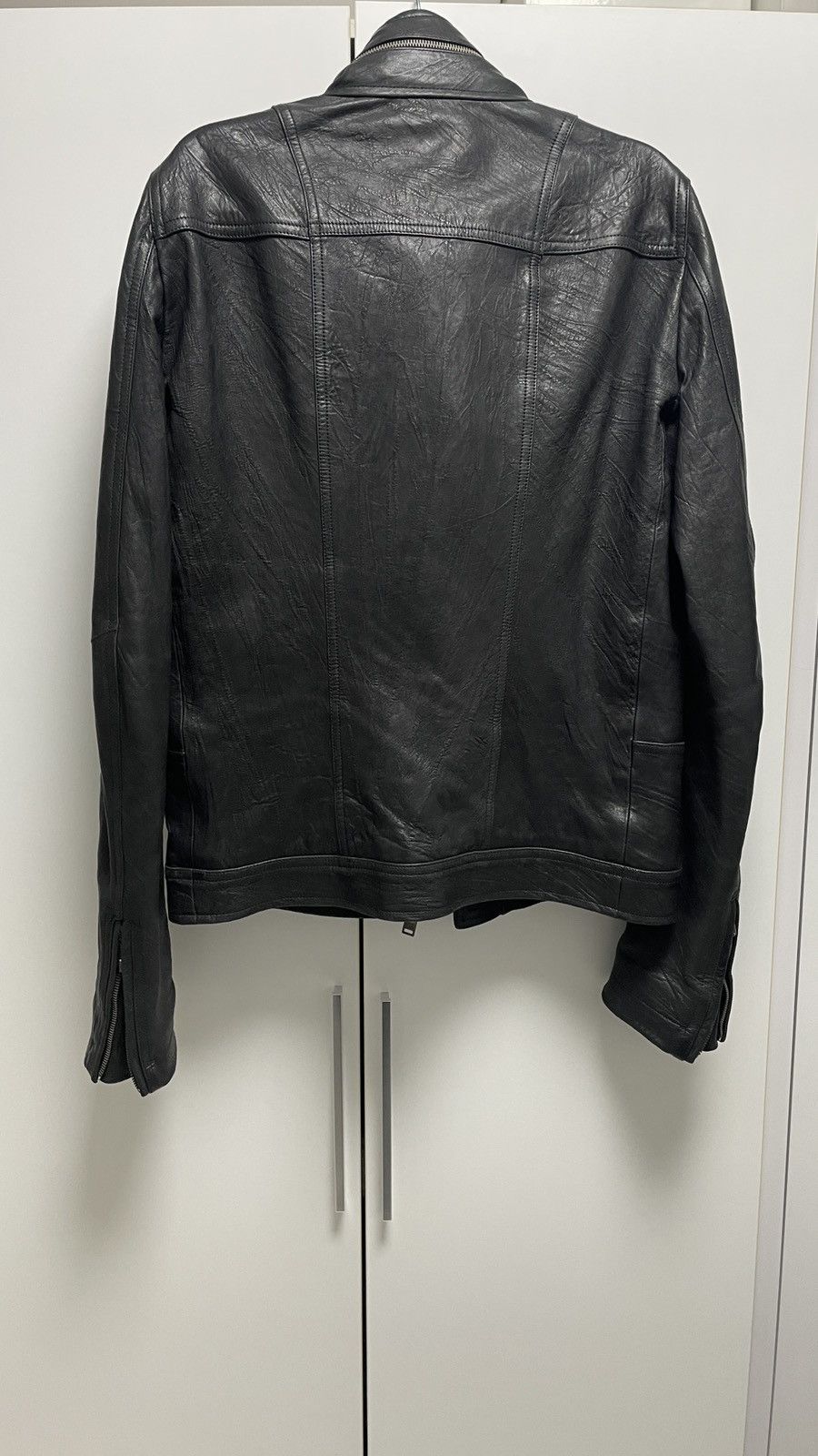 Rick Owens 13f/w Limited leather jacket *mint Hidden hood on neck Size US L / EU 52-54 / 3 - 7 Thumbnail