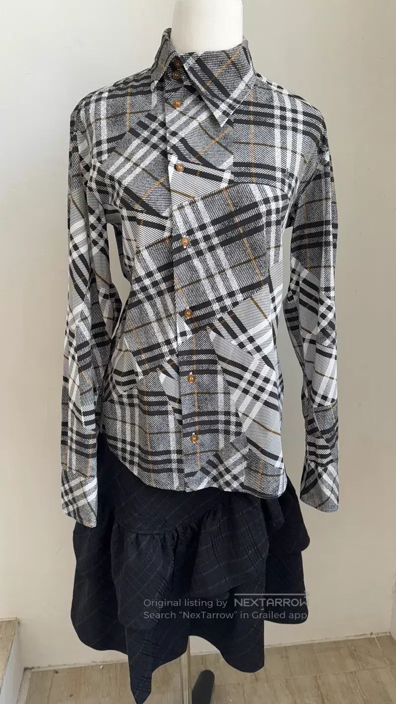 Vivienne Westwood Vivienne Westwood Wild Plaid Shirt with Asymmetric Collar Size L / US 10 / IT 46 - 5 Thumbnail