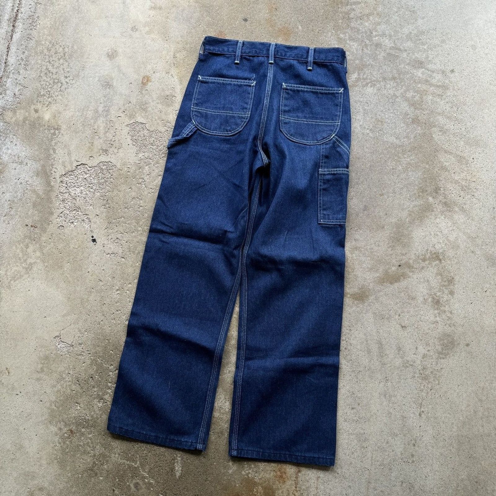 Vintage 80s Roebucks Sears Denim Carpenter Dungaree Work Pants Size US 28 / EU 44 - 8 Thumbnail