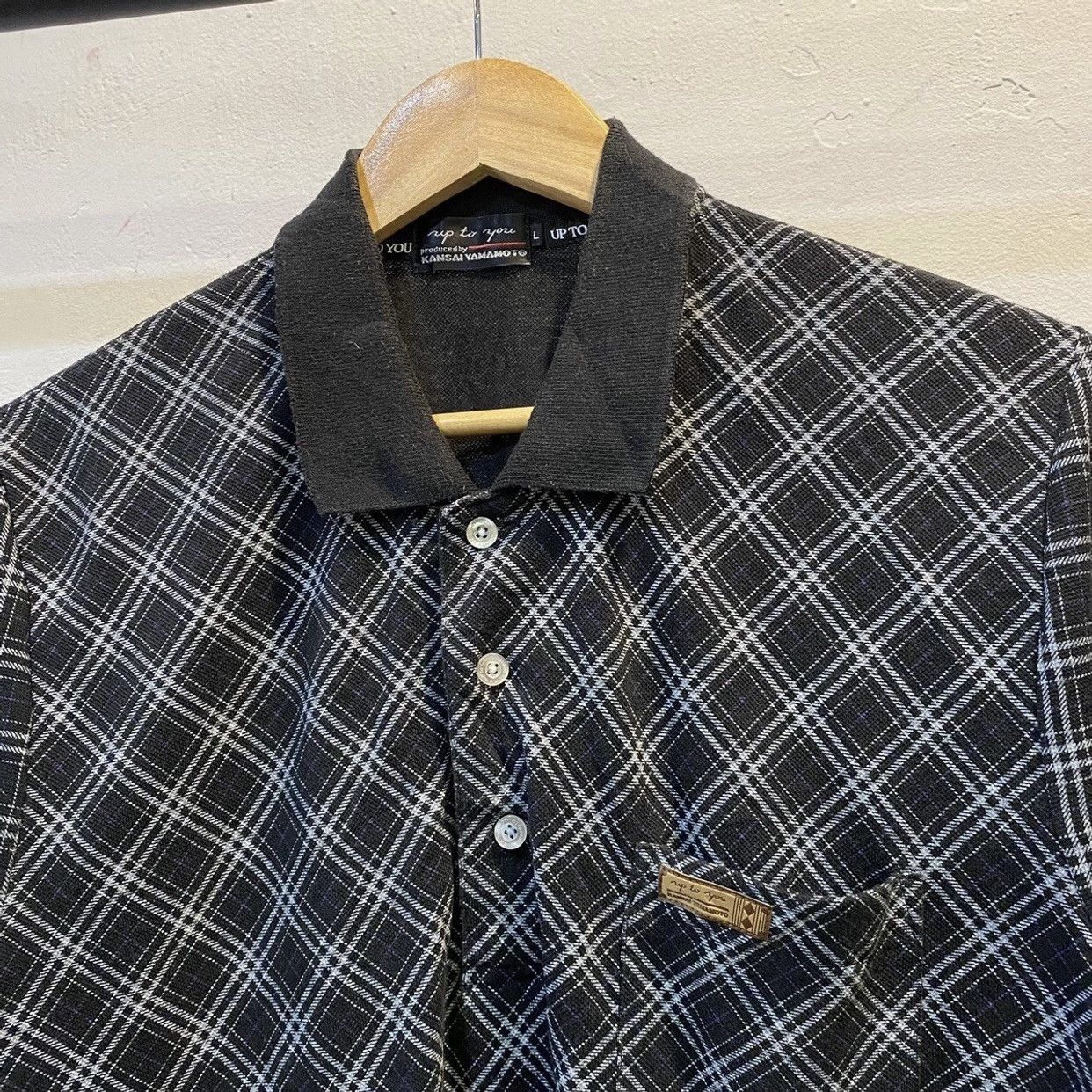 Kansai Yamamoto Up To You by Kansai Yamamoto Checked Button Polo T Shirt Size US L / EU 52-54 / 3 - 3 Thumbnail