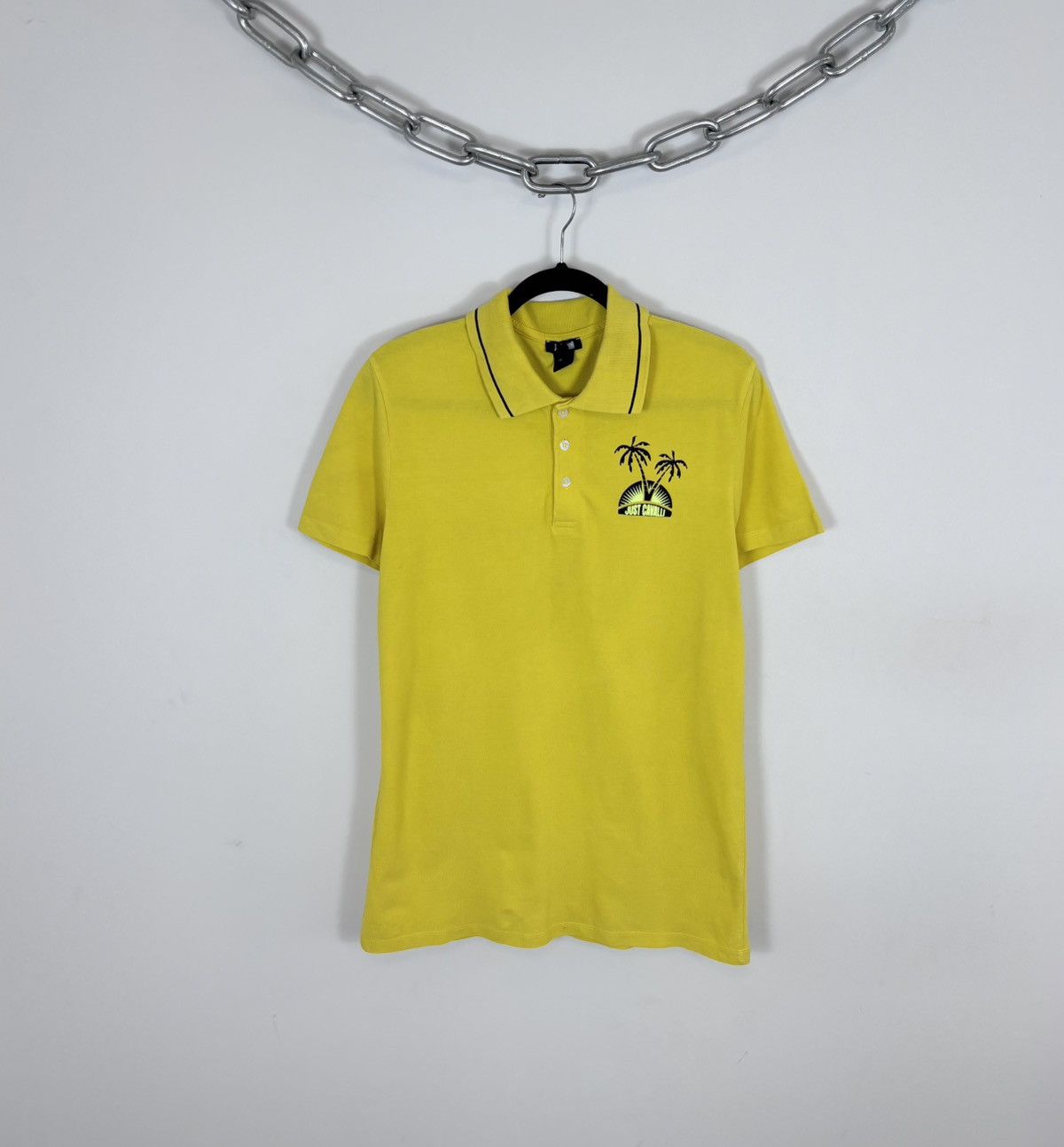 Just Cavalli Just Cavalli Beachwear Men’s Yellow Short Sleeve Polo Shirt Size US L / EU 52-54 / 3 - 1 Thumbnail