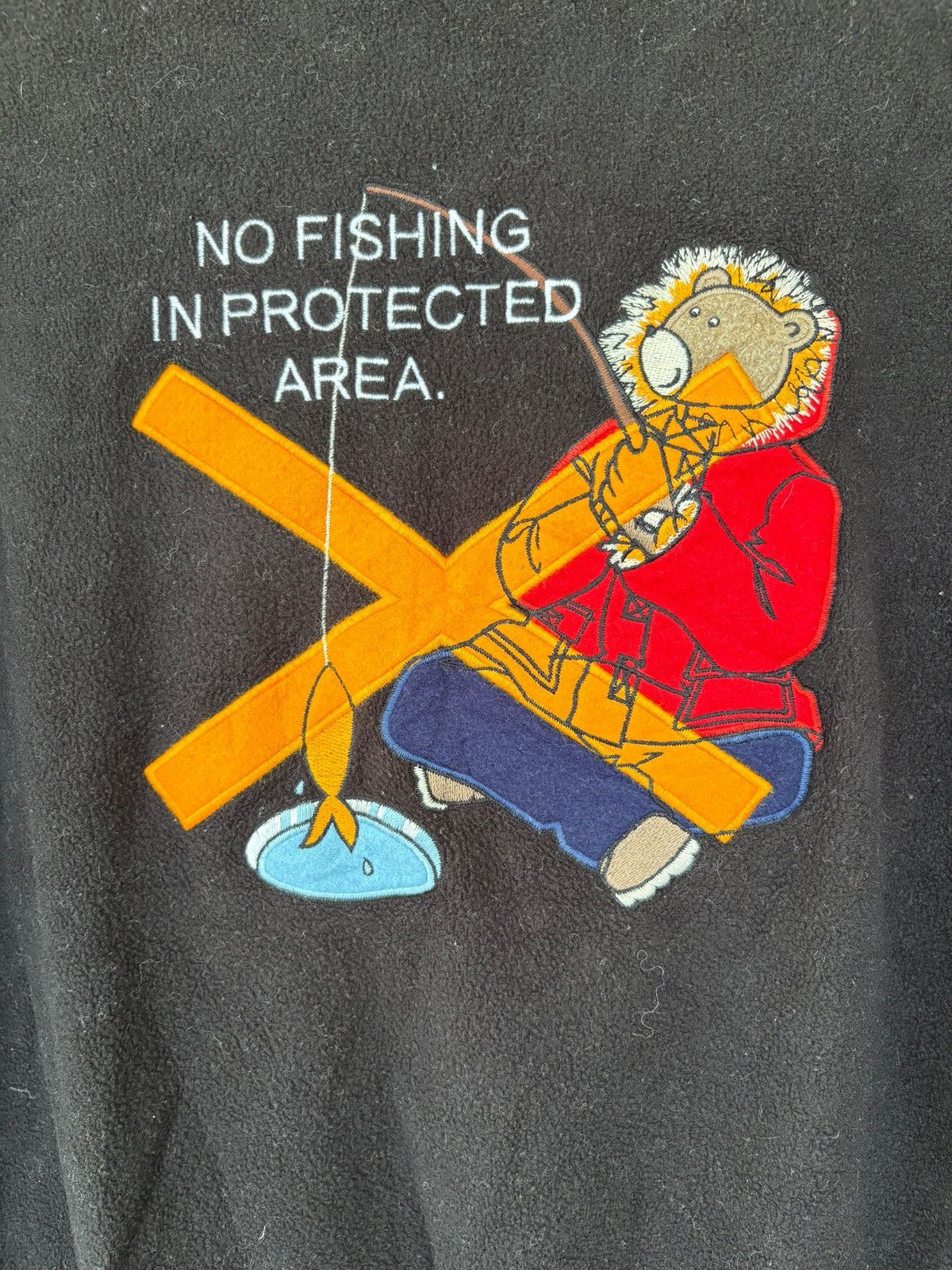 Jean Charles De Castelbajac VTG Castelbajac Sweatshirt Fleece No Fishing inProtectedArea Size US M / EU 48-50 / 2 - 14 Thumbnail