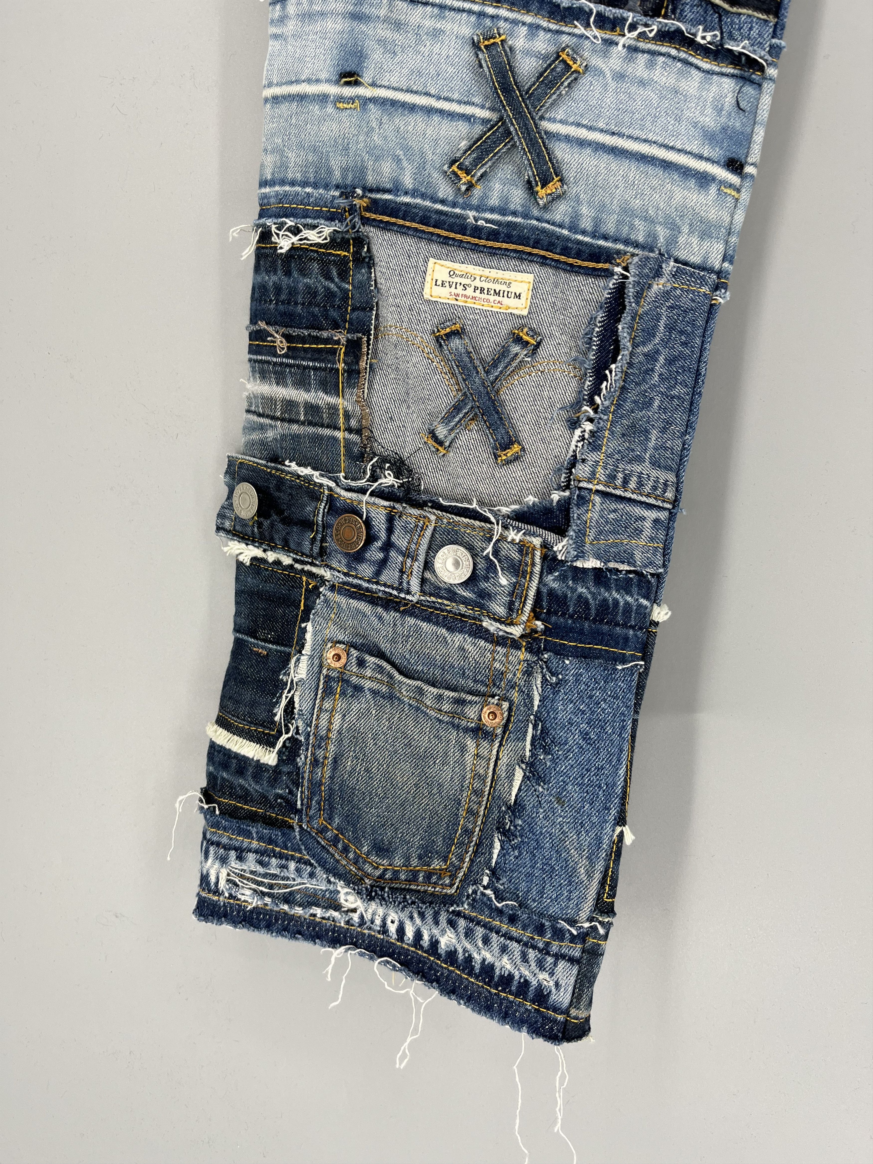 Other 90s Levi’s 501 Patchwork Multipocket Denim Custom Jeans USA Size US 34 / EU 50 - 4 Thumbnail