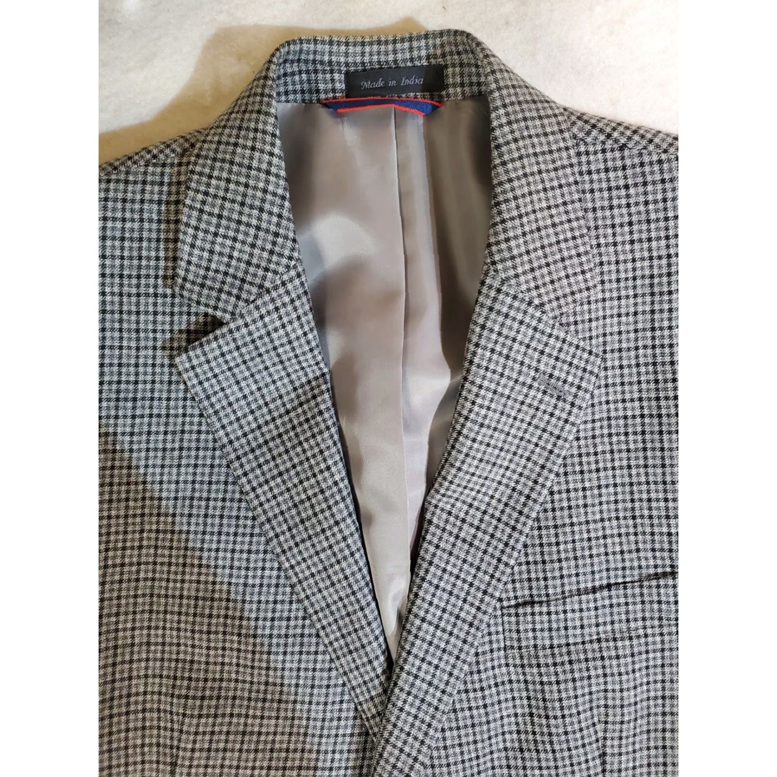 Izod IZOD Blazer Sport Coat Jacket Two Button Checkered Geometric Pattern Mens 44 Reg Size 44R - 3 Thumbnail