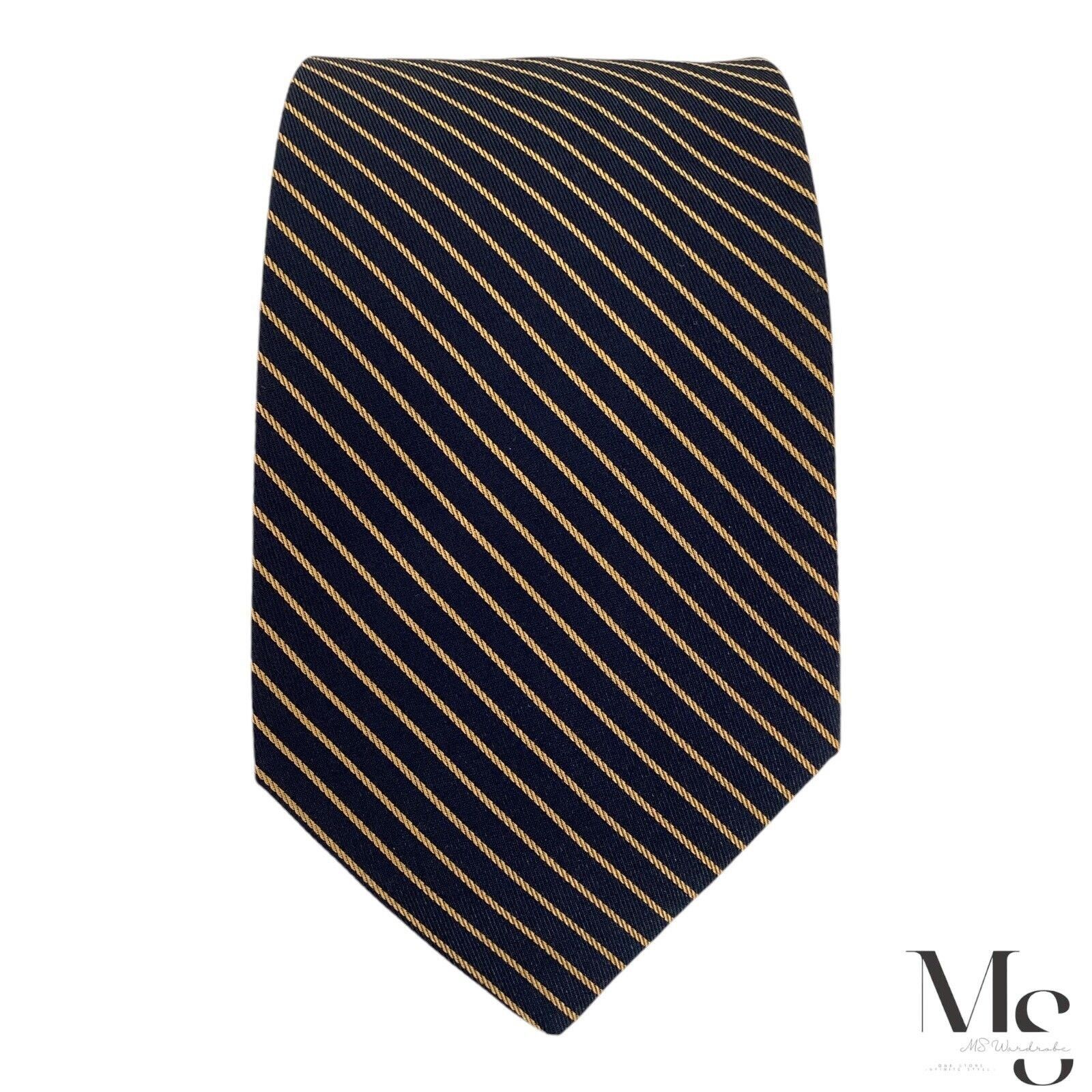 Other MARK STEFEN MARENGO Navy With Light Brown Stripe Silk Tie H. Size ONE SIZE - 4 Thumbnail