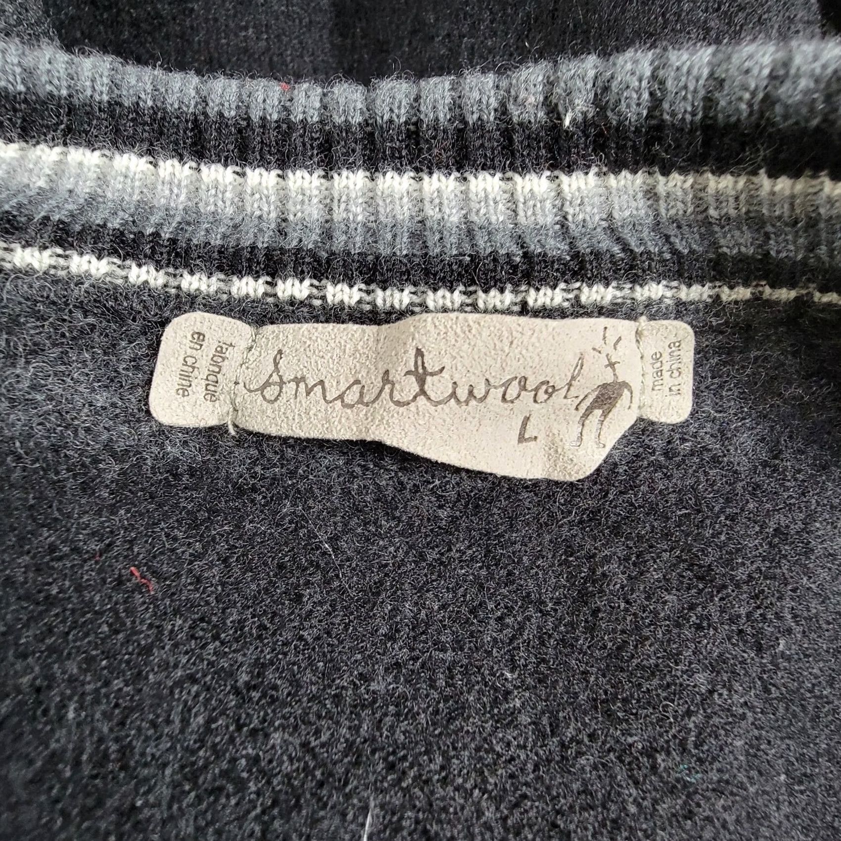Smartwool SmartWool Women's Large Gray Merino Wool Stripe V-Neck Pullover Sweater Top Size L / US 10 / IT 46 - 4 Thumbnail
