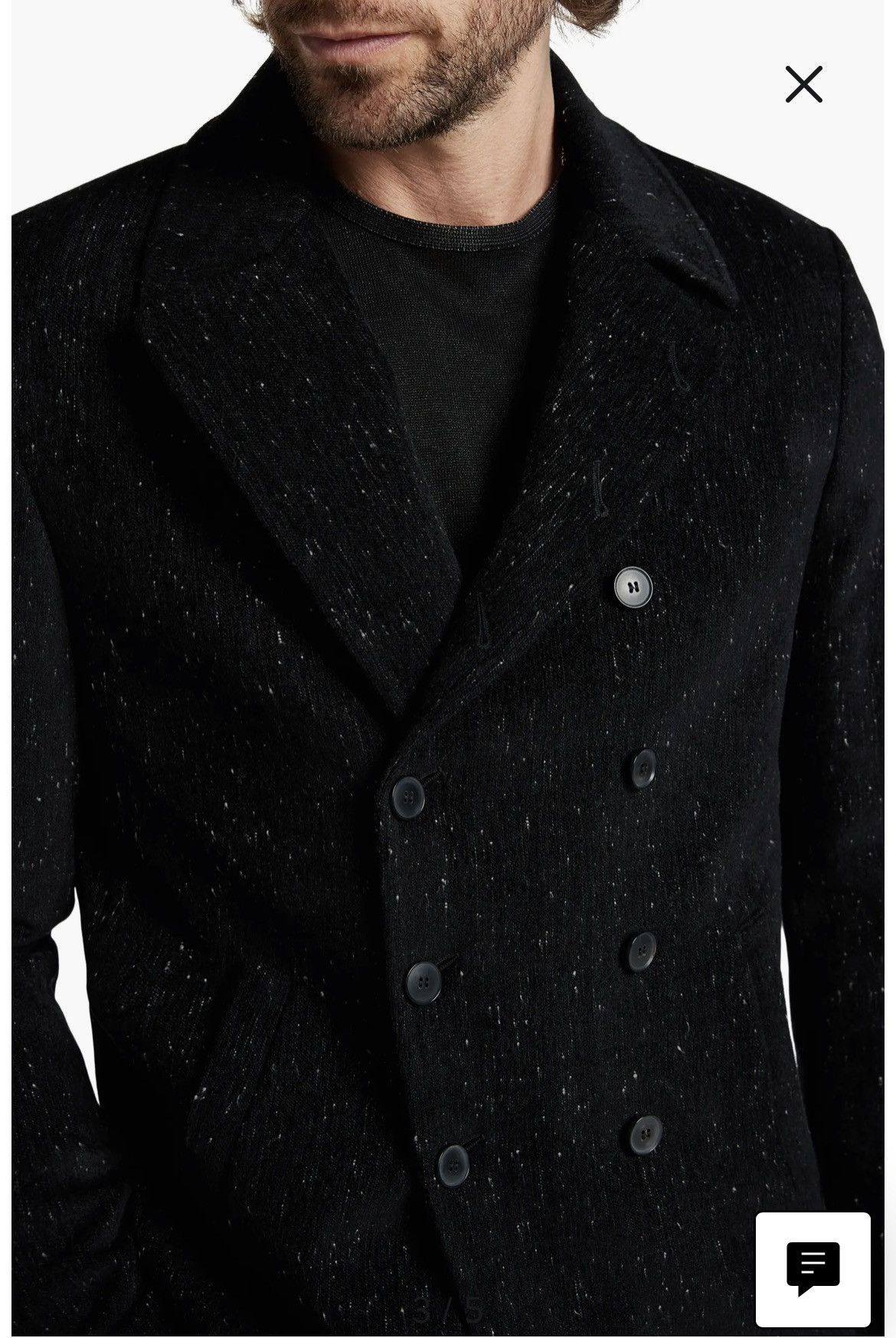 John Varvatos Hart Double Breasted Peacoat EU 48 USA 38 Size US M / EU 48-50 / 2 - 3 Thumbnail