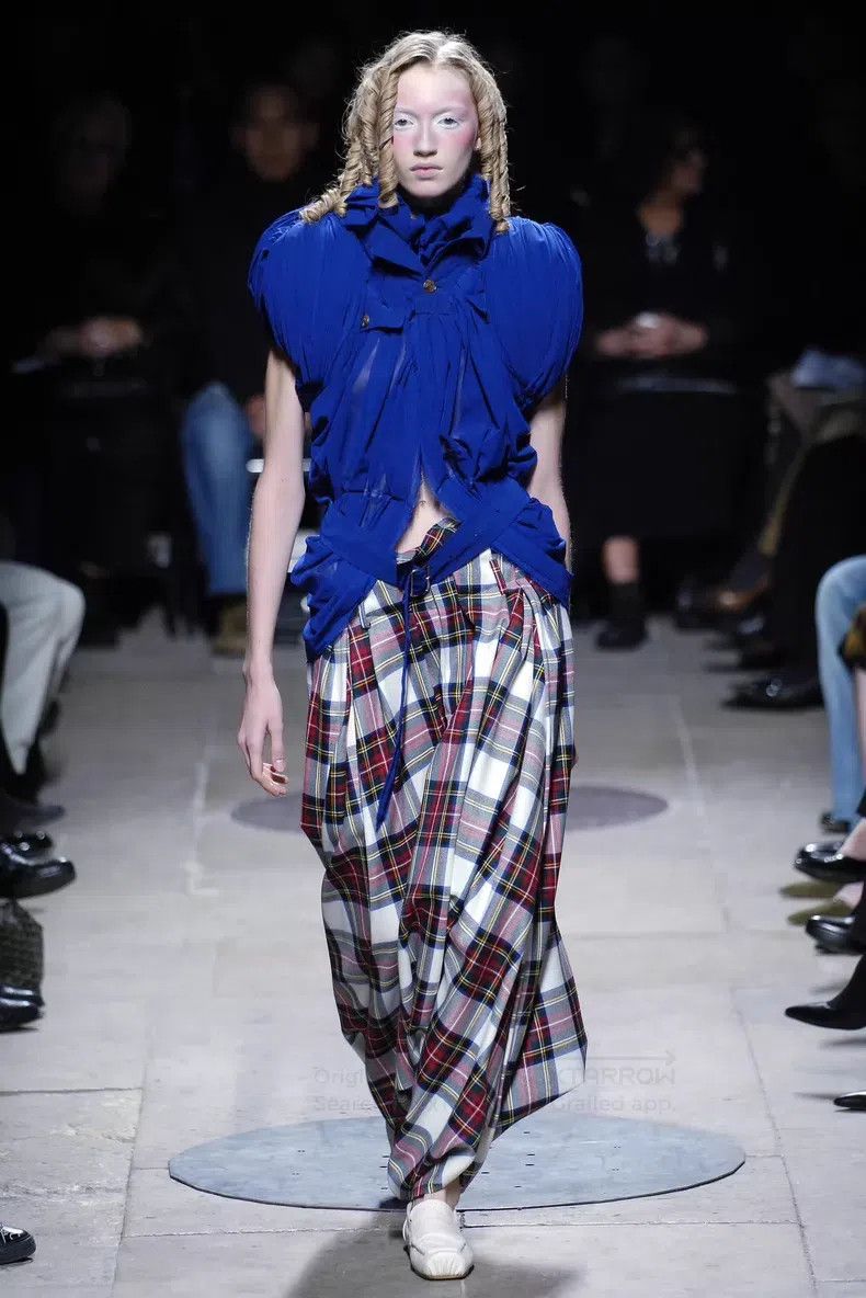 Comme Des Garcons size XS Distressed Plaid Pants