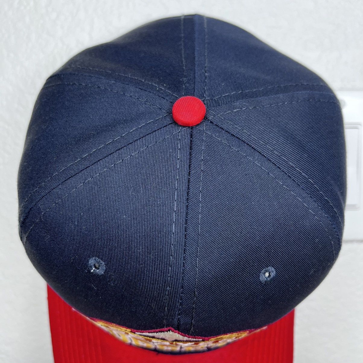 NBA 1990s NBA Denver Nuggets AJD Plain Logo Two Tone Snapback Size ONE SIZE - 8 Thumbnail