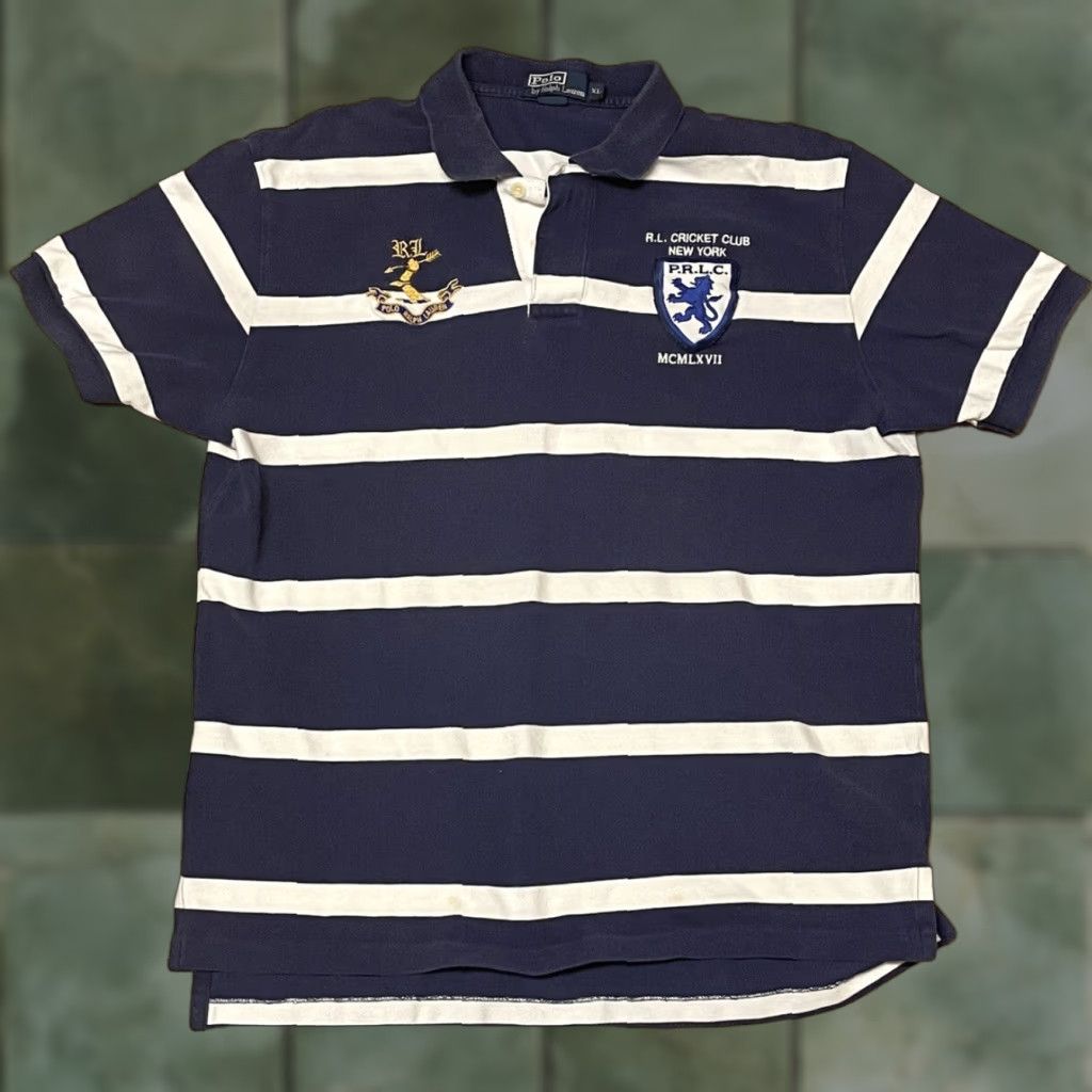 Polo Ralph Lauren POLO RALPH LAUREN VINTAGE Golf Polo Shirt XL Blue NYC Cricket Club Mens Size US XL / EU 56 / 4 - 1 Thumbnail