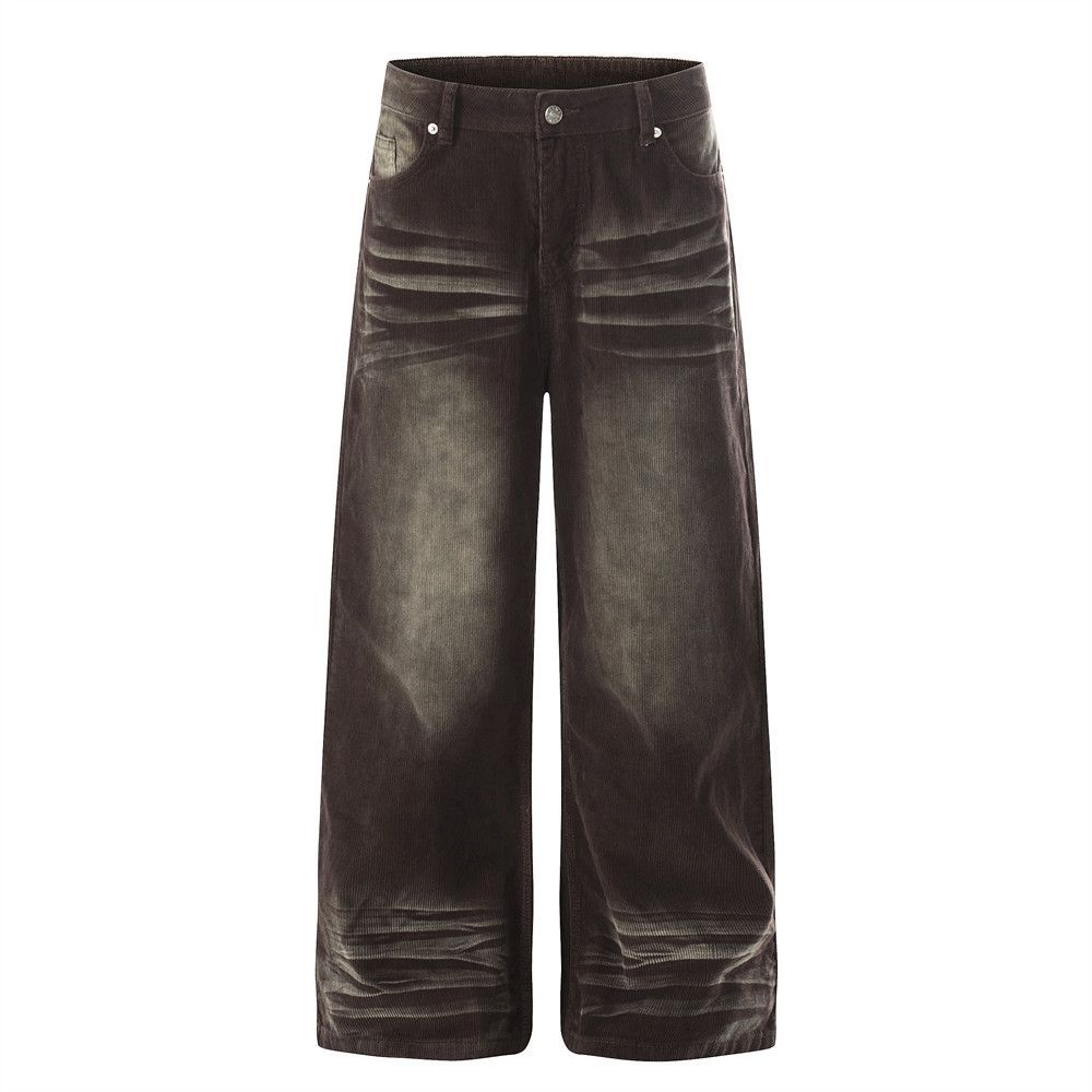 Japanese Brand Retro punk distressed corduroy trousers loose fit Size US 32 / EU 48 - 1 Thumbnail