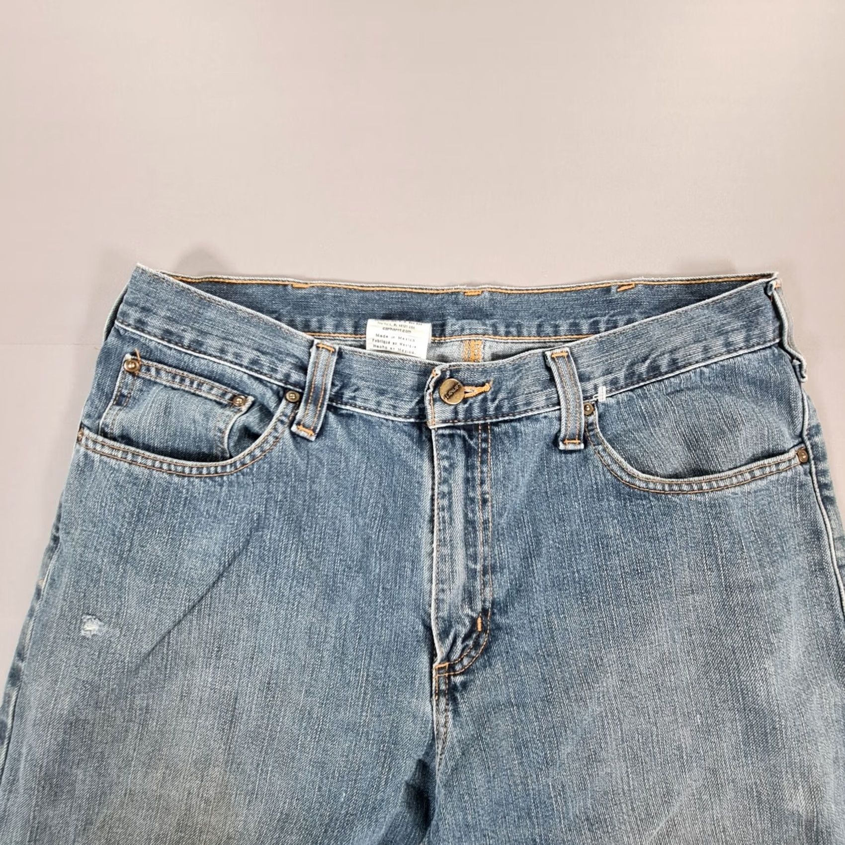 Carhartt Carhartt Jeans Blue W34 L34 5-Pocket Zip Fly Relaxed Straight Mens Regular Denim 101483-968 Size US 34 / EU 50 - 2 Thumbnail