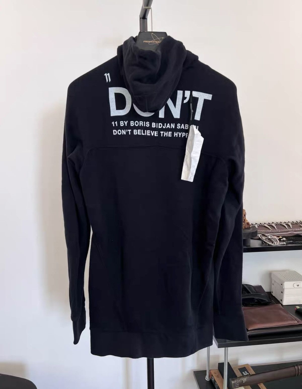 11 By Boris Bidjan Saberi 11ByBBS Slogan Print Hoodie with Balaclava Size US XS / EU 42 / 0 - 2 Thumbnail
