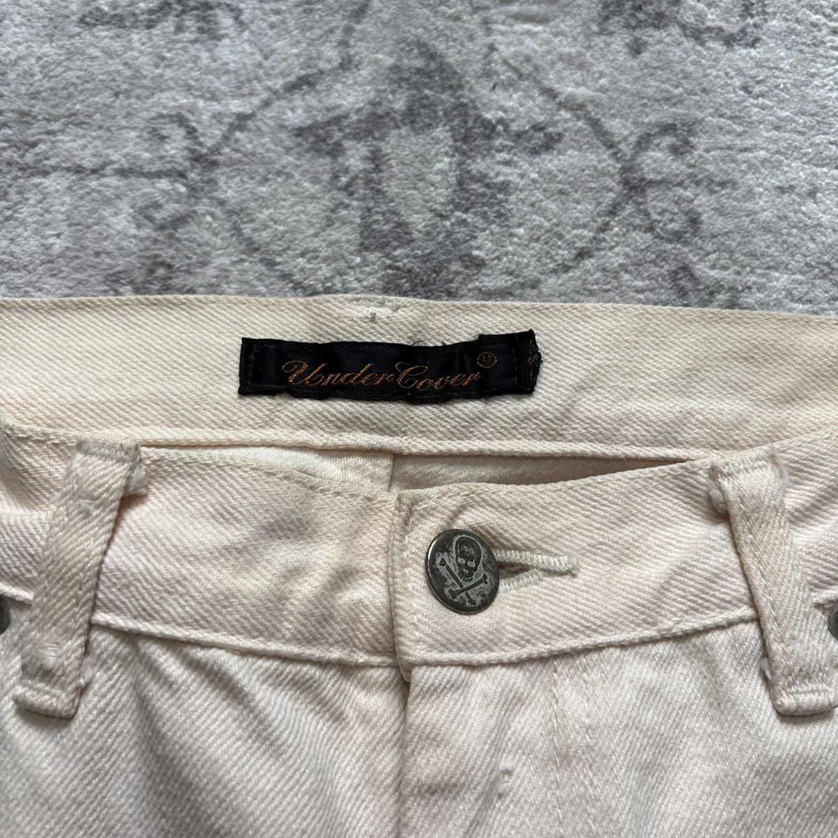 Undercover Undercover SS05 68 Green Yarn Vampire Jeans White | Size 2 Size US 27 - 7 Thumbnail