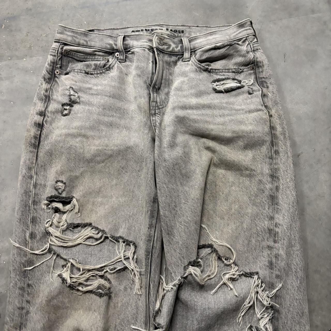 Japanese Brand × Vintage Crazy Vintage Y2K/2000s Grunge Faded Grey Streetwear Distressed Denim Jeans! Size US 30 / EU 46 - 5 Thumbnail