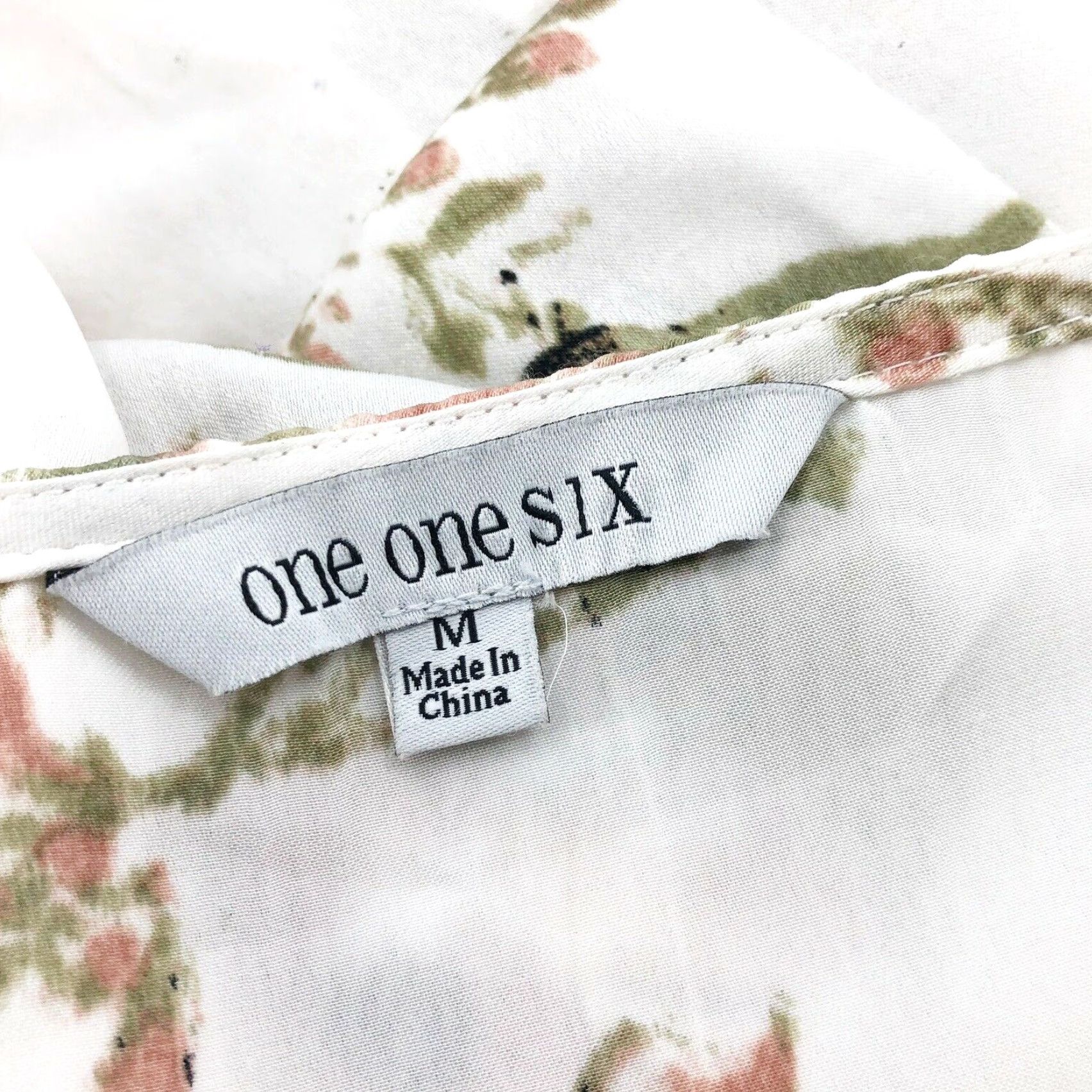 Vintage One One Six Wrap Dress M White Pink Floral V Neck Short Sleeves Coquette PILL Size 32" / US 10 / IT 46 - 3 Thumbnail