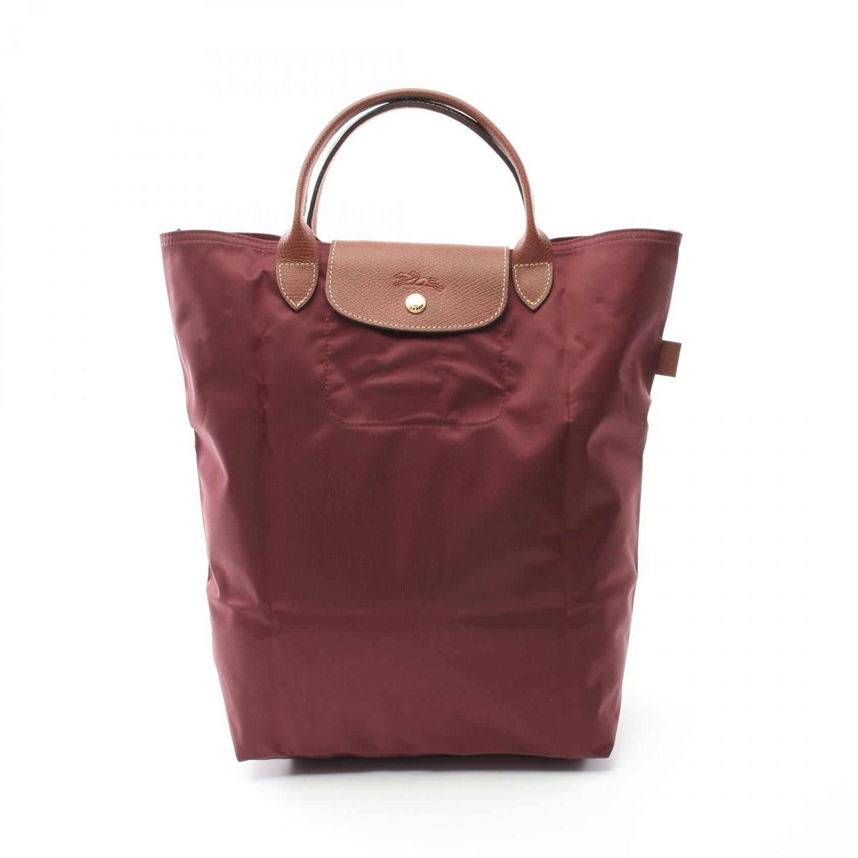 Longchamp Longchamp Le Preage Original M Shopping Bag Handbag Tote Nylon Leather Bordeaux Brown Size ONE SIZE - 1 Thumbnail