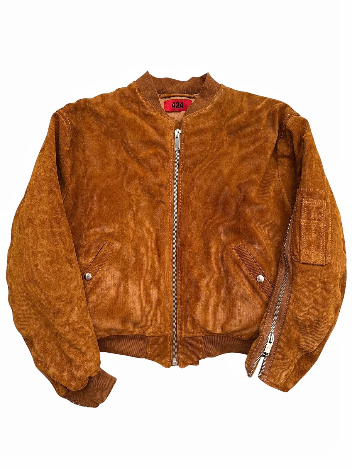 424 Rare Trompe Loeil Leather “Corduroy” Bomber Jacket Size US M / EU 48-50 / 2 - 1 Thumbnail