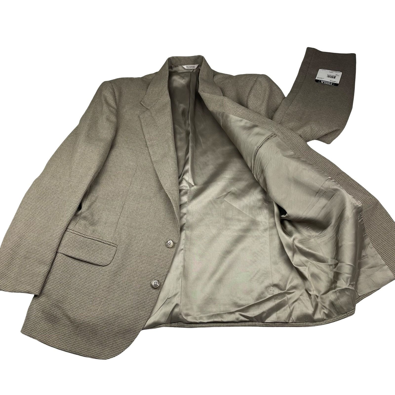 Other NEW Cross & Winsor Men's Wool Blend 2-Button Blazer Beige/Gr Size 44R - 3 Thumbnail