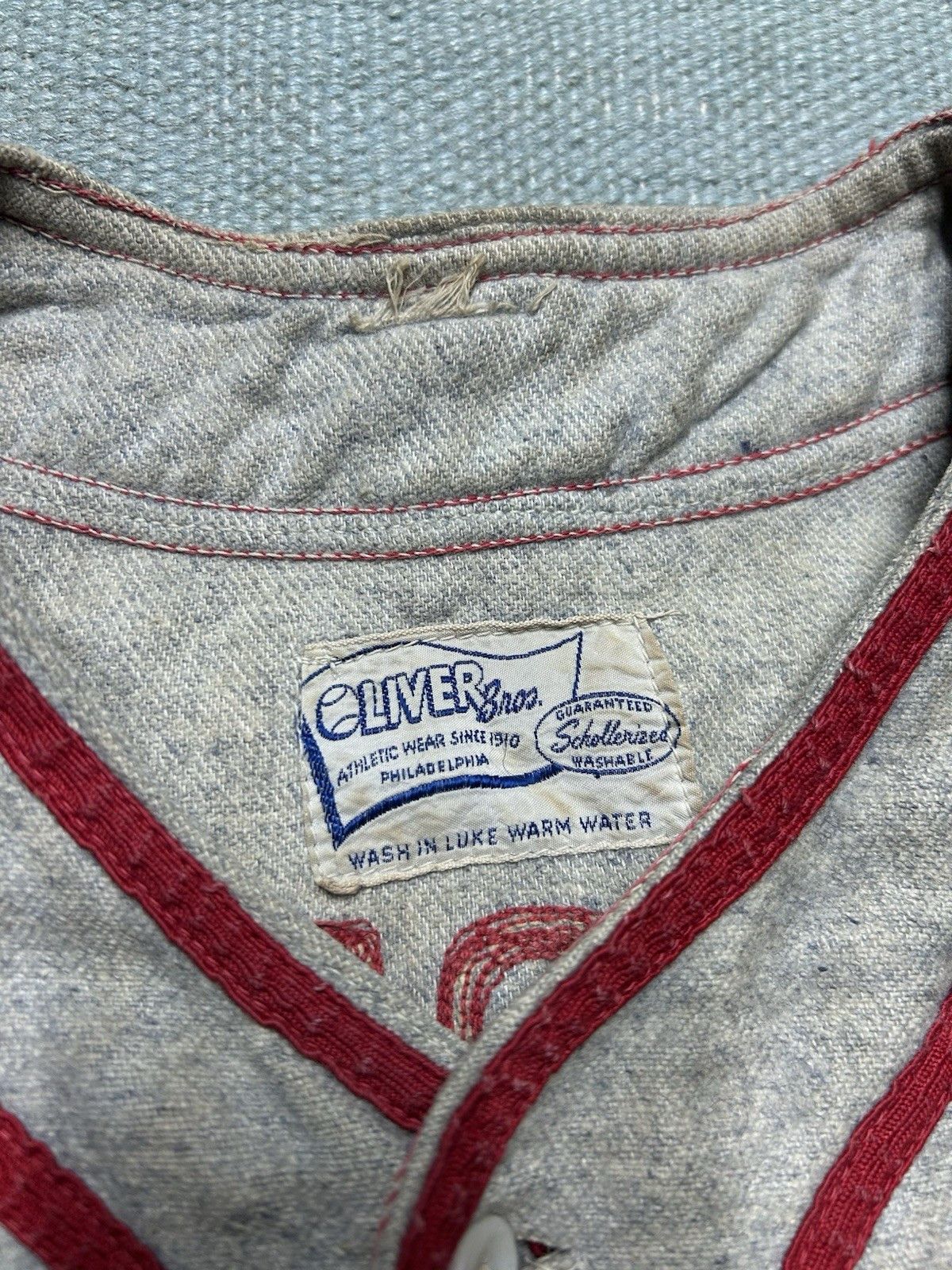 Vintage 1940 wool baseball uniform jersey grocery store chain stitch Size US L / EU 52-54 / 3 - 12 Thumbnail
